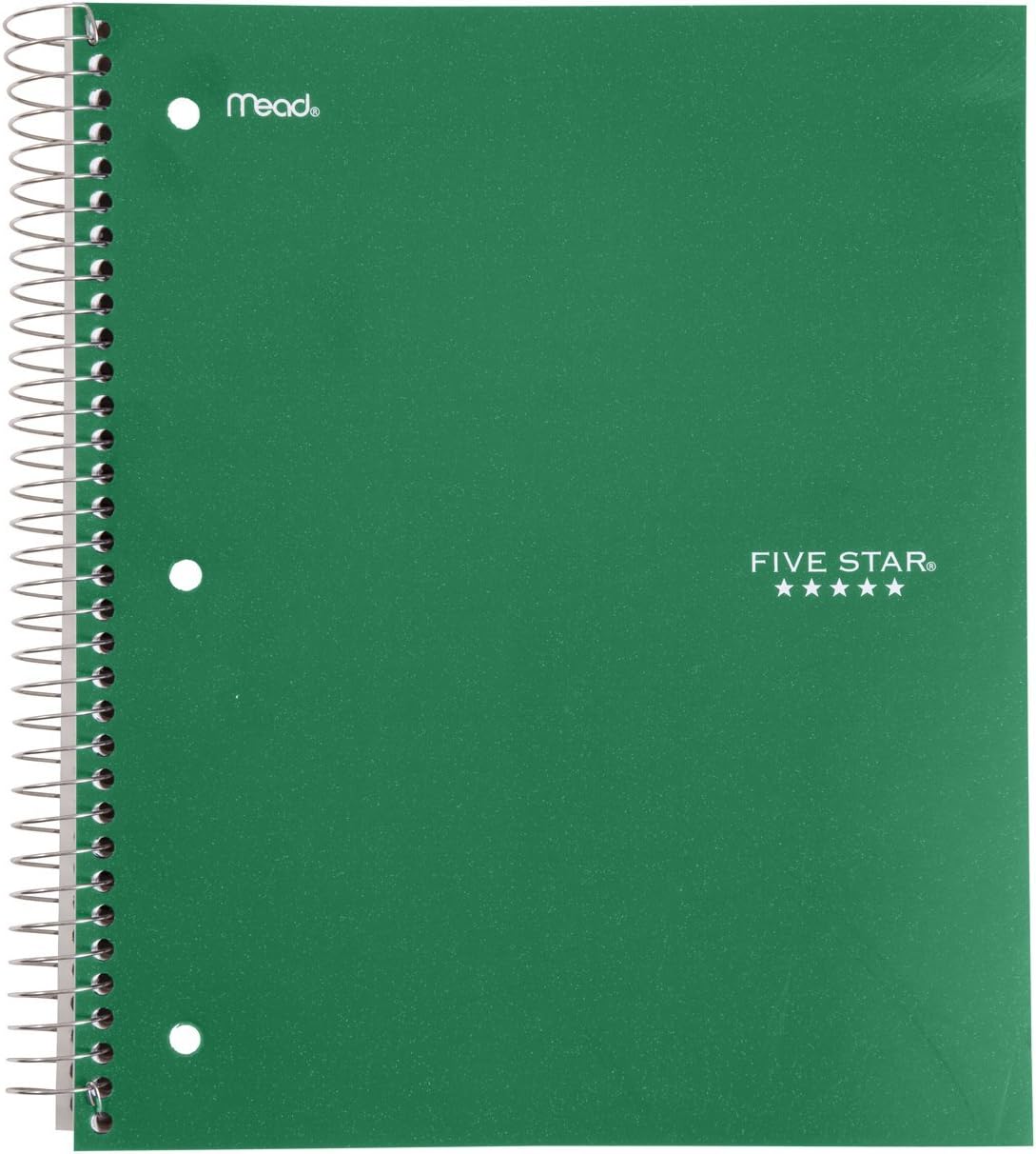 Five Star Cuaderno de alambre, 3 materias, 150 unidades, regla ancha, verde (72031)