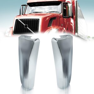 TORQUE Juego de fundas cromadas para espejo de puerta, repuesto para Volvo VNL 2004-2018, juego de cubierta curvada para el lado izquierdo del TORQUE Juego de fundas cromadas para espejo de puerta, repuesto para Volvo VNL 2004-2018, juego de cubierta curvada para el lado izquierdo del