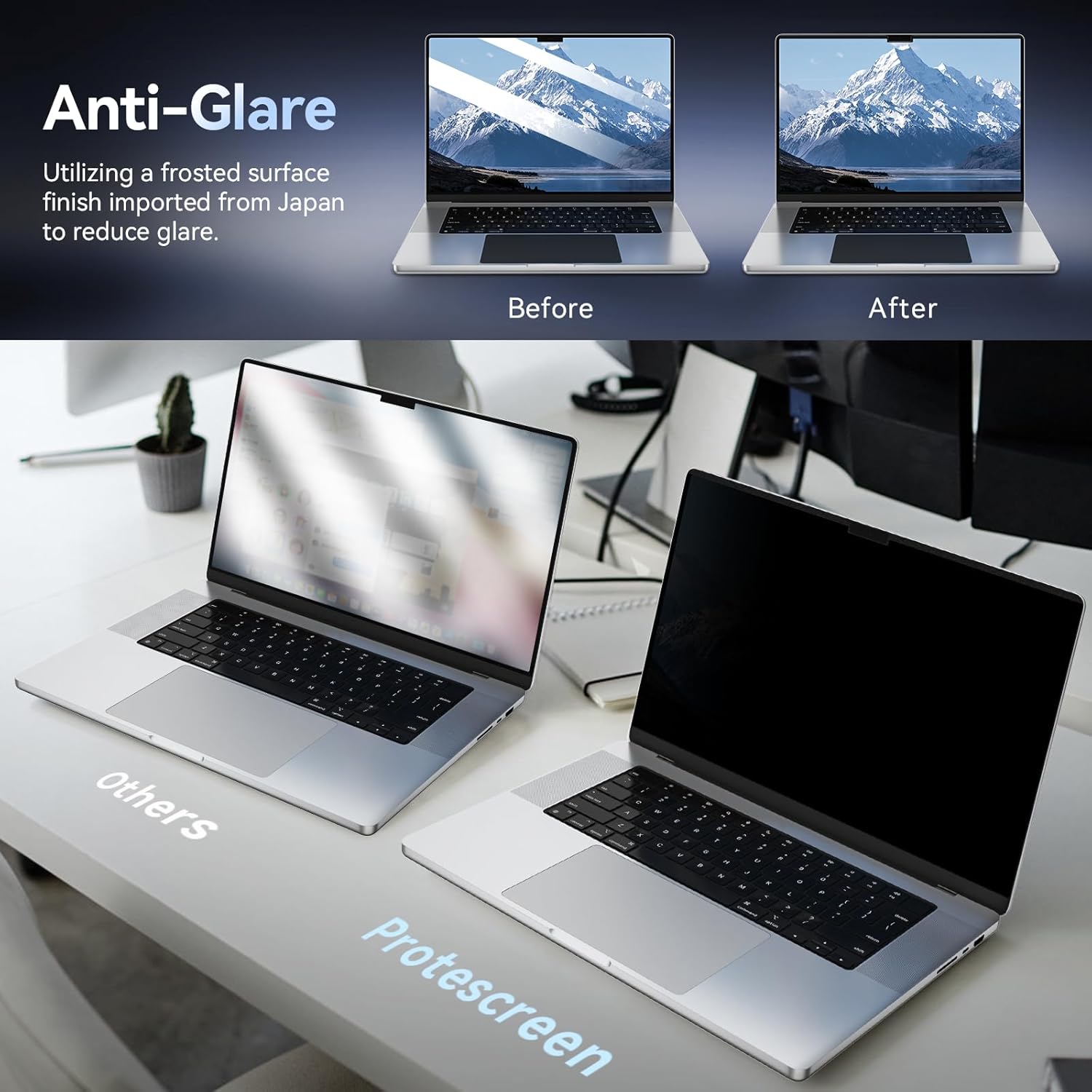 Protector de pantalla magnético de privacidad compatible con MacBook Pro de 16 pulgadas (2021-2024, M1, M2), filtro de privacidad extraíble