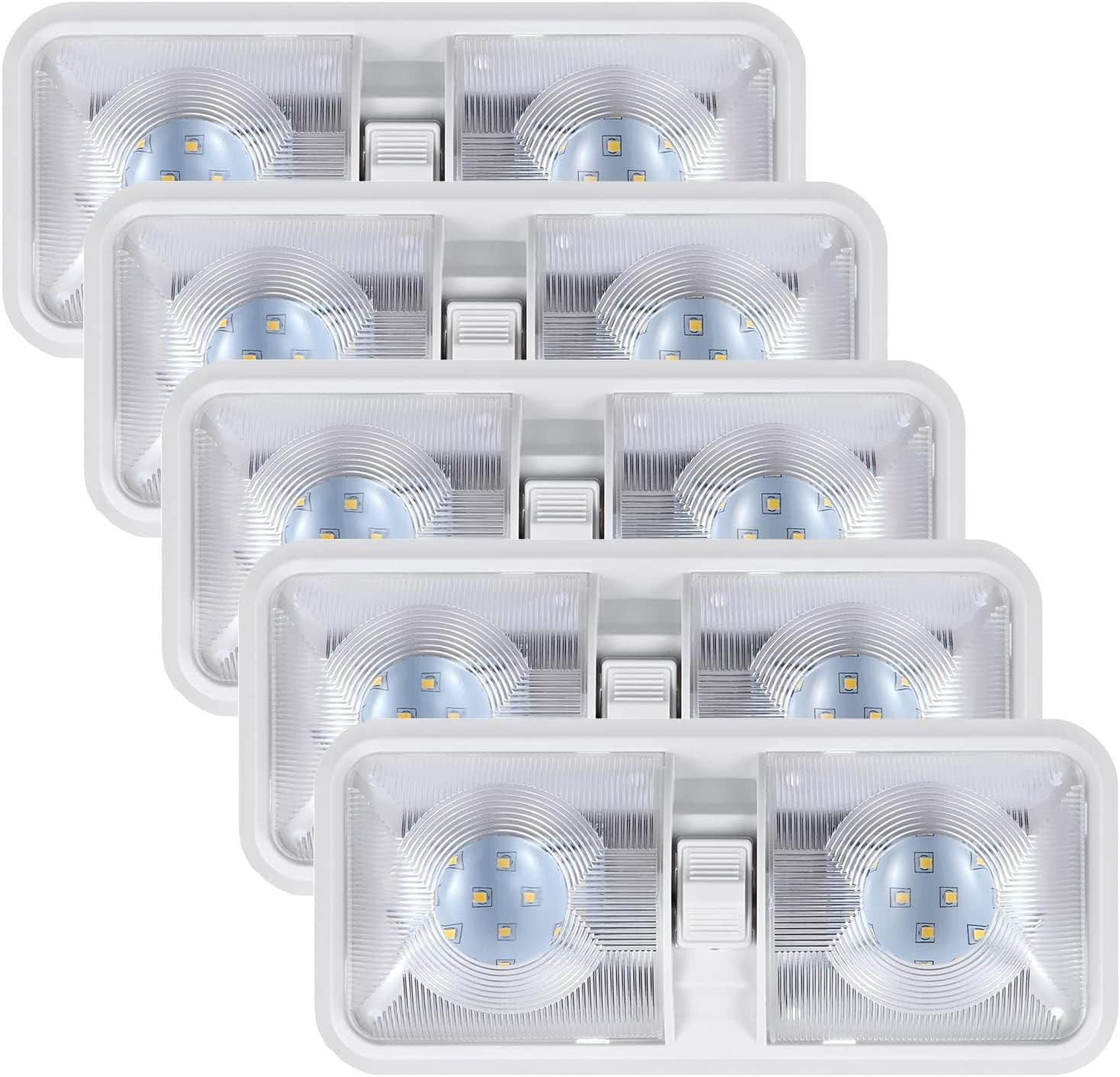 Luces LED de 12 voltios con interruptor de encendidoapagado, luz diurna 6500K 8W 600LM, iluminación interior para caravana, furgoneta, remolque,