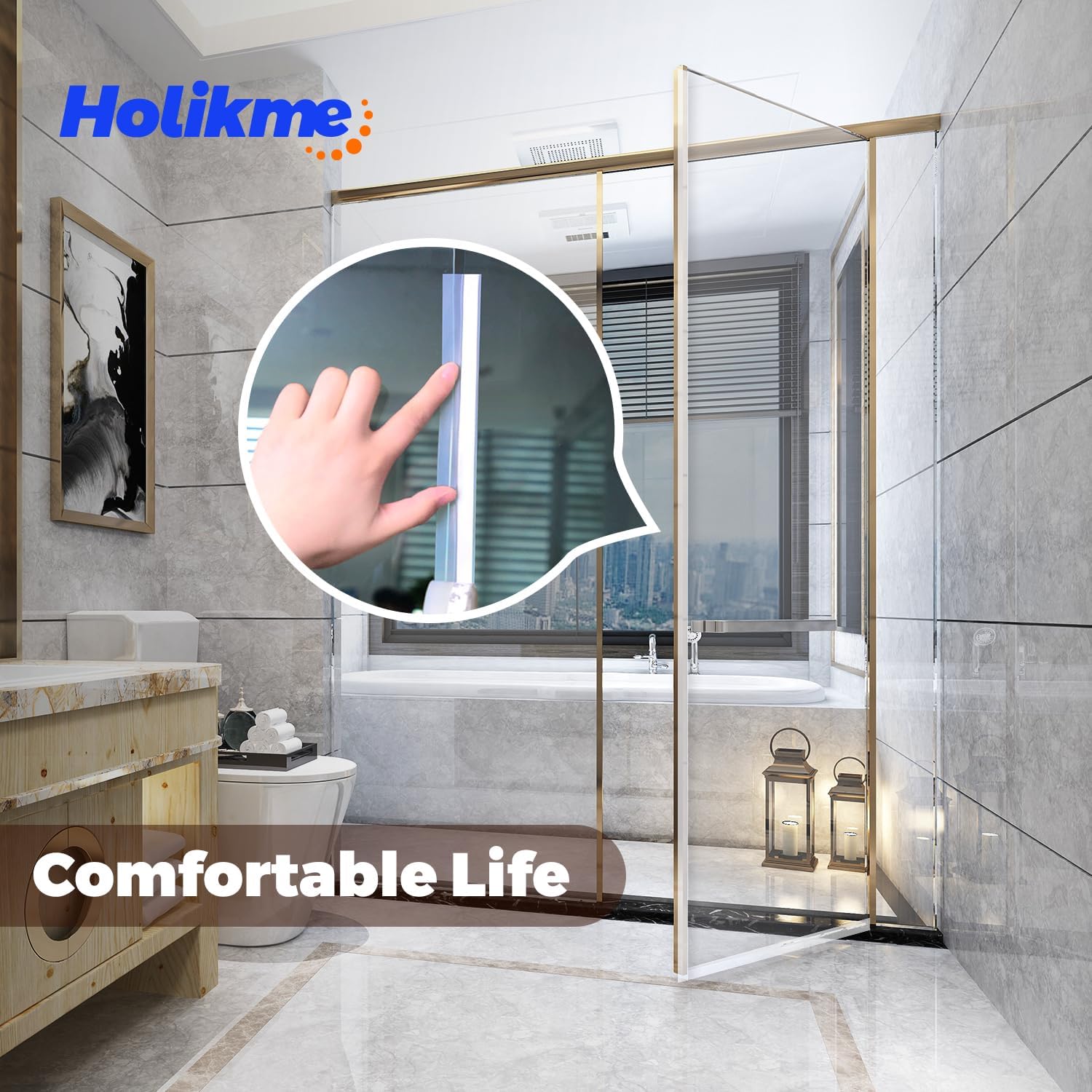 Holikme Tira de sellado de puerta, cinta adhesiva de sellado para puerta, adhesivo para tope de puerta, adecuado para ventanas, puertas