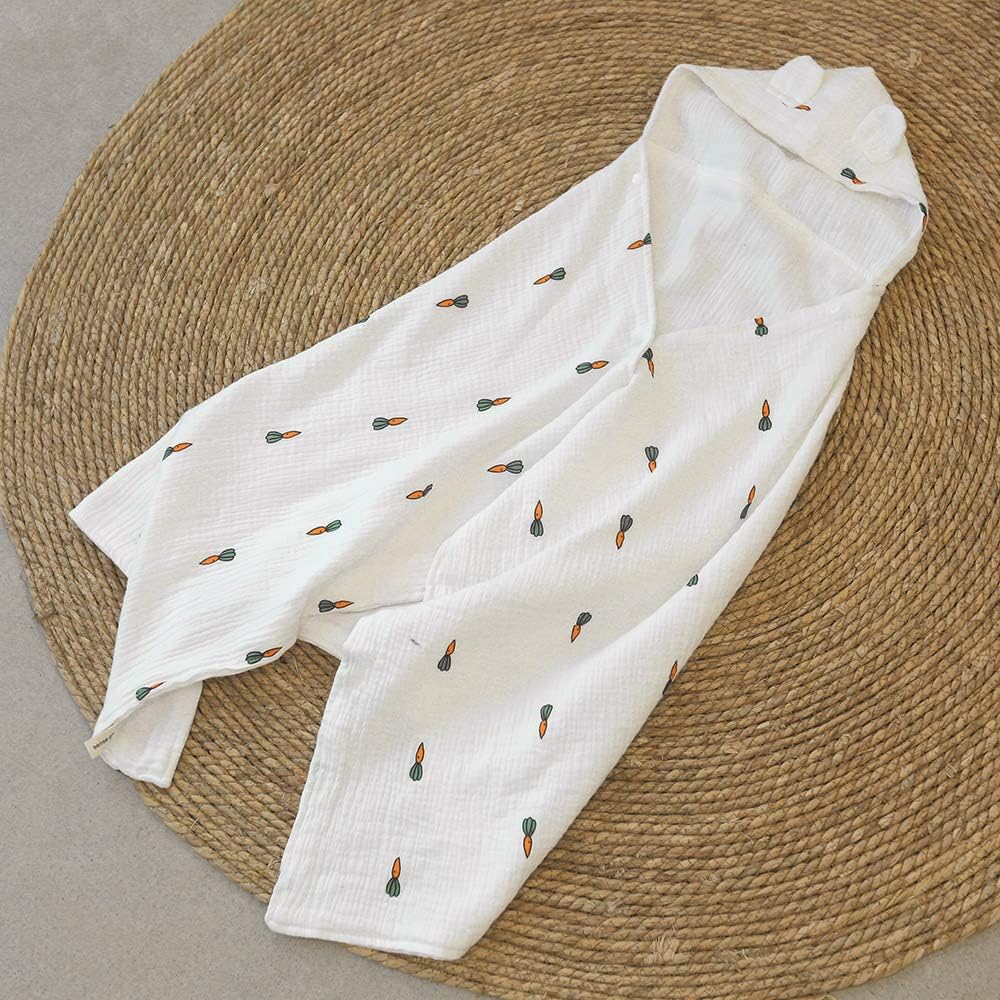 sense gnosis Toalla de baño con capucha para bebé, súper suave, 100% muselina de algodón, altamente absorbente, cómoda, manta para envolver bebé,