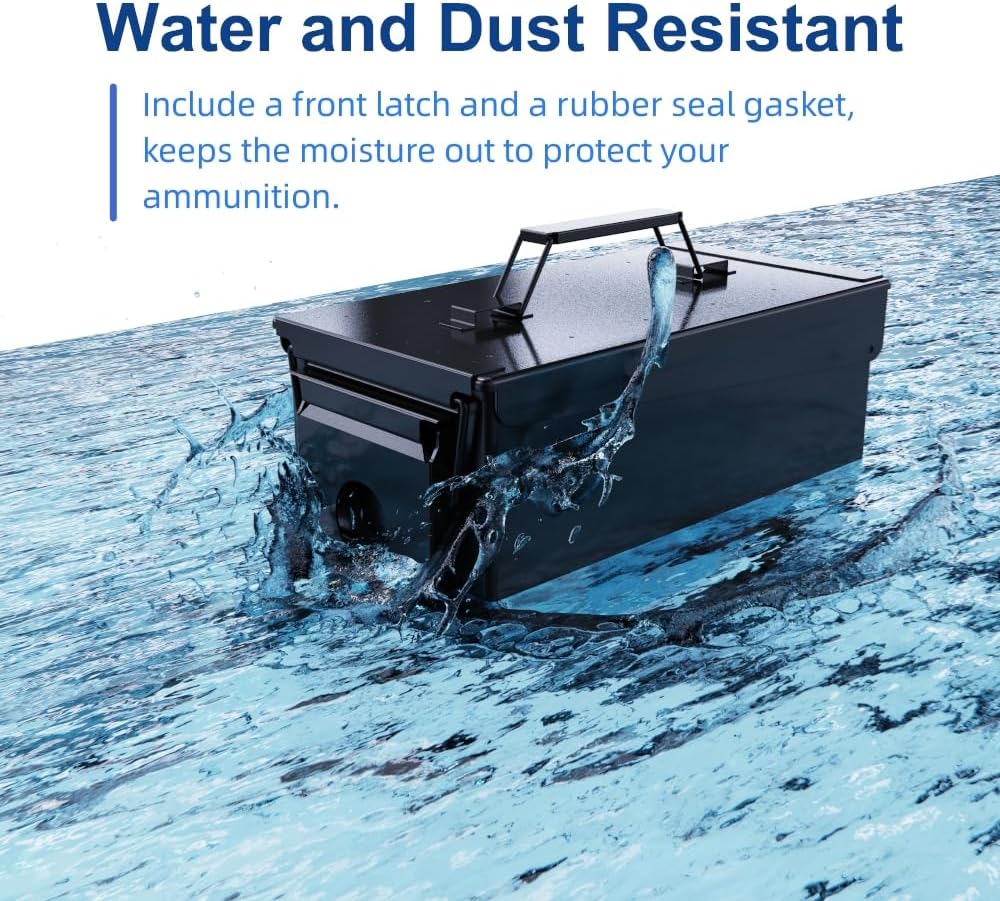 PATRON 50 Cal Munición Can Metal 0.354 in Caja de munición caja de almacenamiento caja para escopeta bala rifle Nerf munición impermeable caso-gard