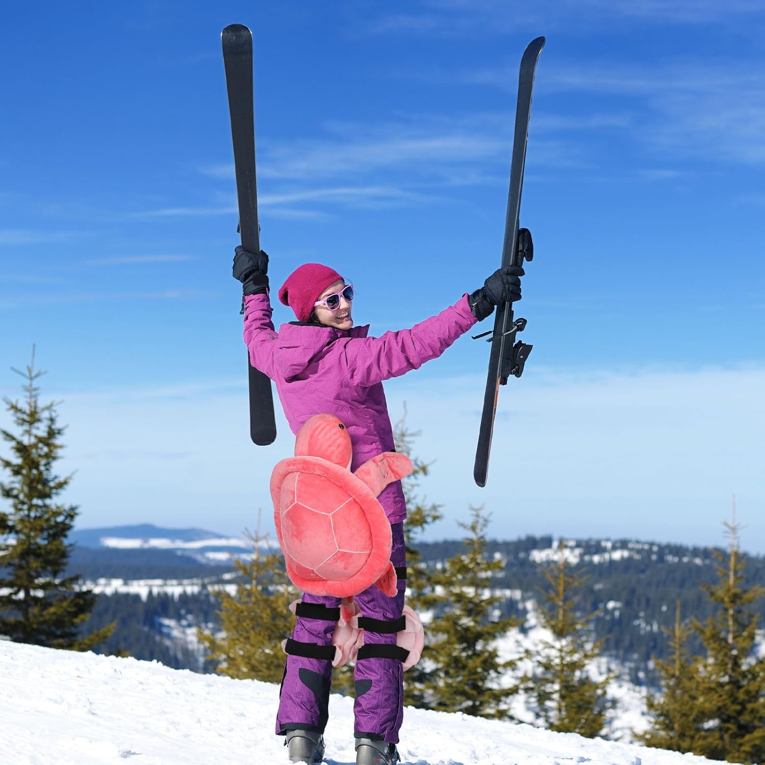 Juego de 10 piezas de equipo de protección para esquí de tortuga, rodilleras, coderas para snowboard, cojín de tortuga 3D para adultos, esquí,