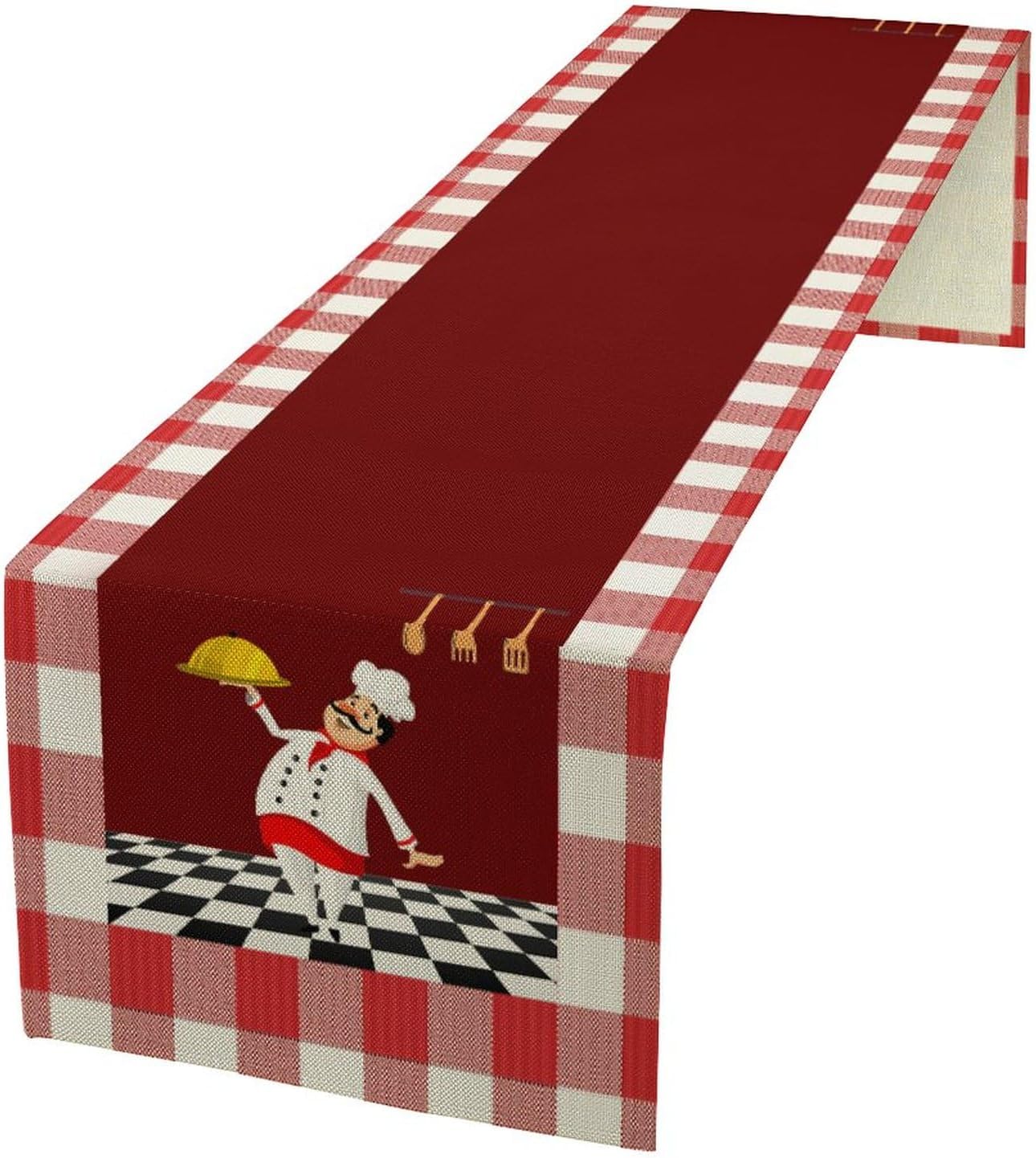 Camino de mesa de chef, camino de mesa de algodón y lino antideslizante, decoración de chef, bufandas de tocador para mesa de café, boda, fiesta,