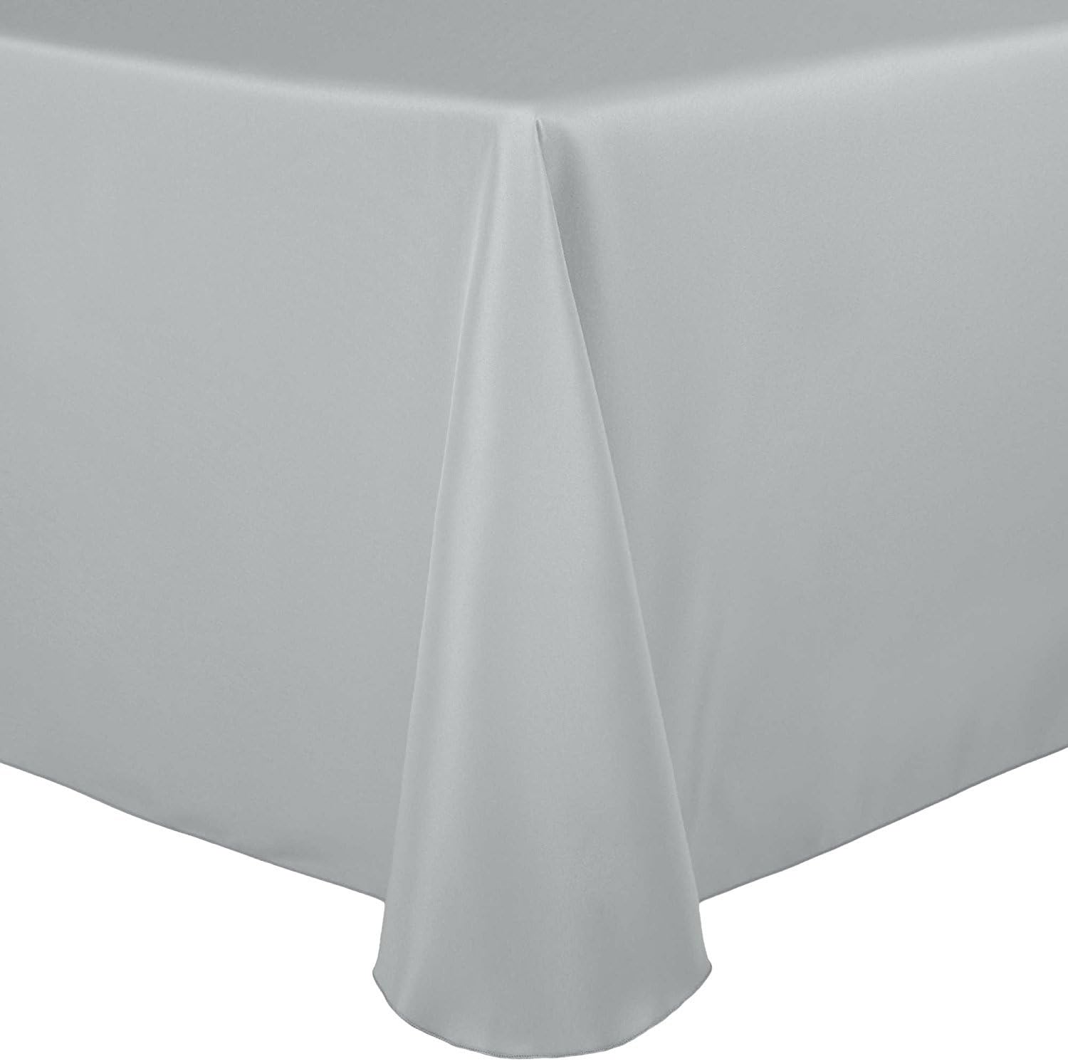 ULTIMATE TEXTILE Mantel ovalado de lino de poliéster de 60 x 144 pulgadas, color plateado