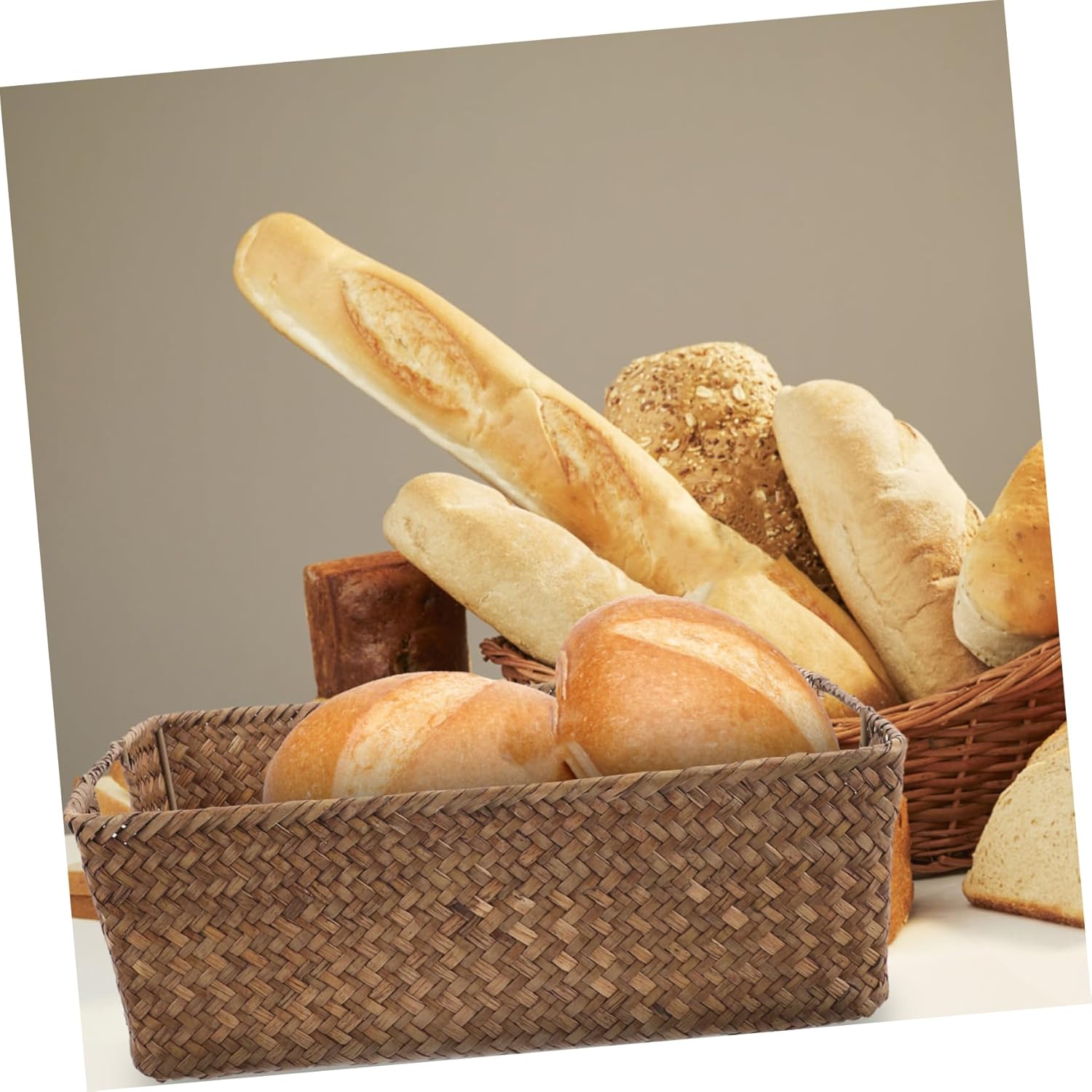 Uonlytech Cesta de almacenamiento para estantes, contenedor de café, cesta de almacenamiento grande, cesta tejida, contenedor grande, decoración de