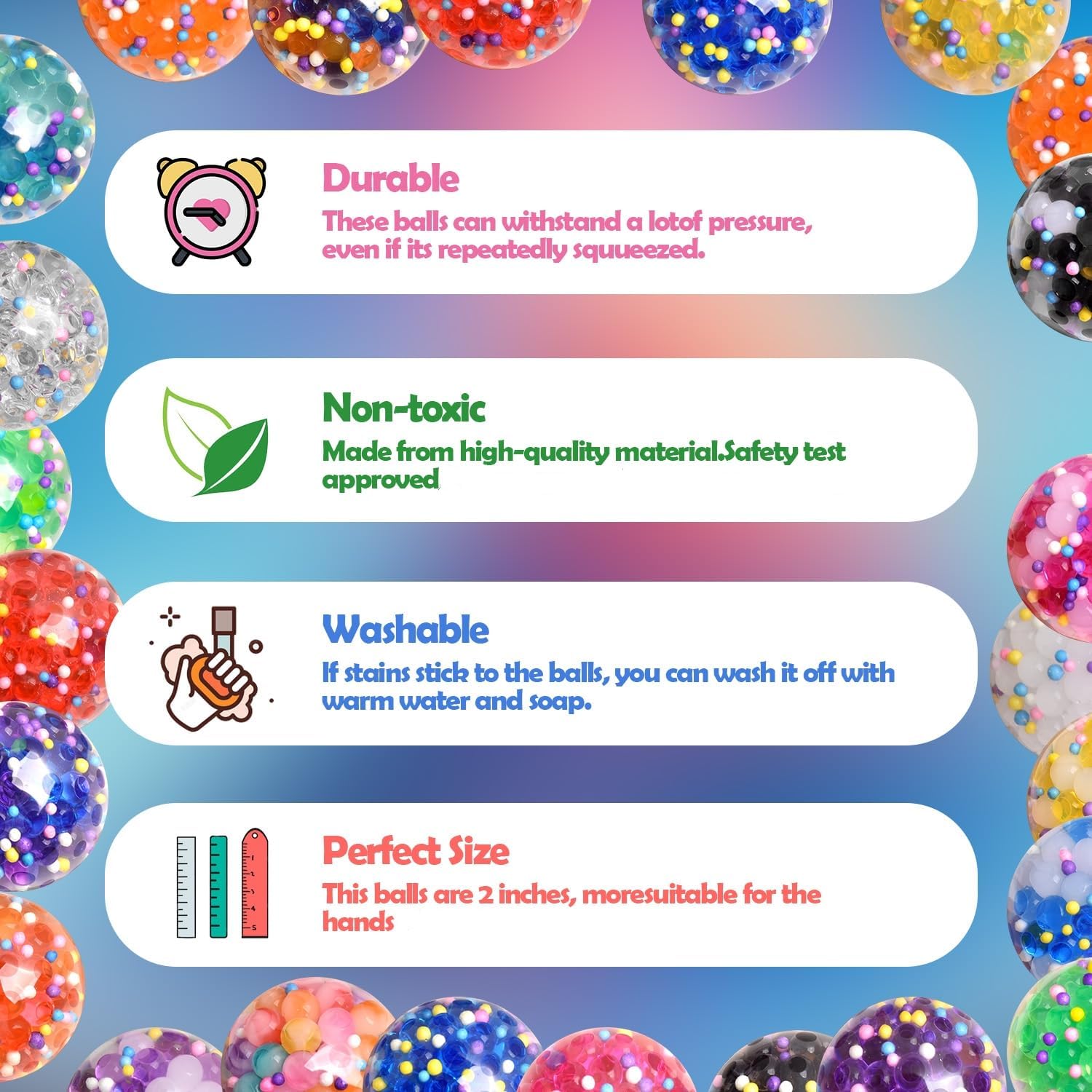 Pelotas antiestrés, paquete de 9 bolas estrujables para el estrés, juguetes esponjosos, bolsas de regalos para recuerdos de fiesta, bola para