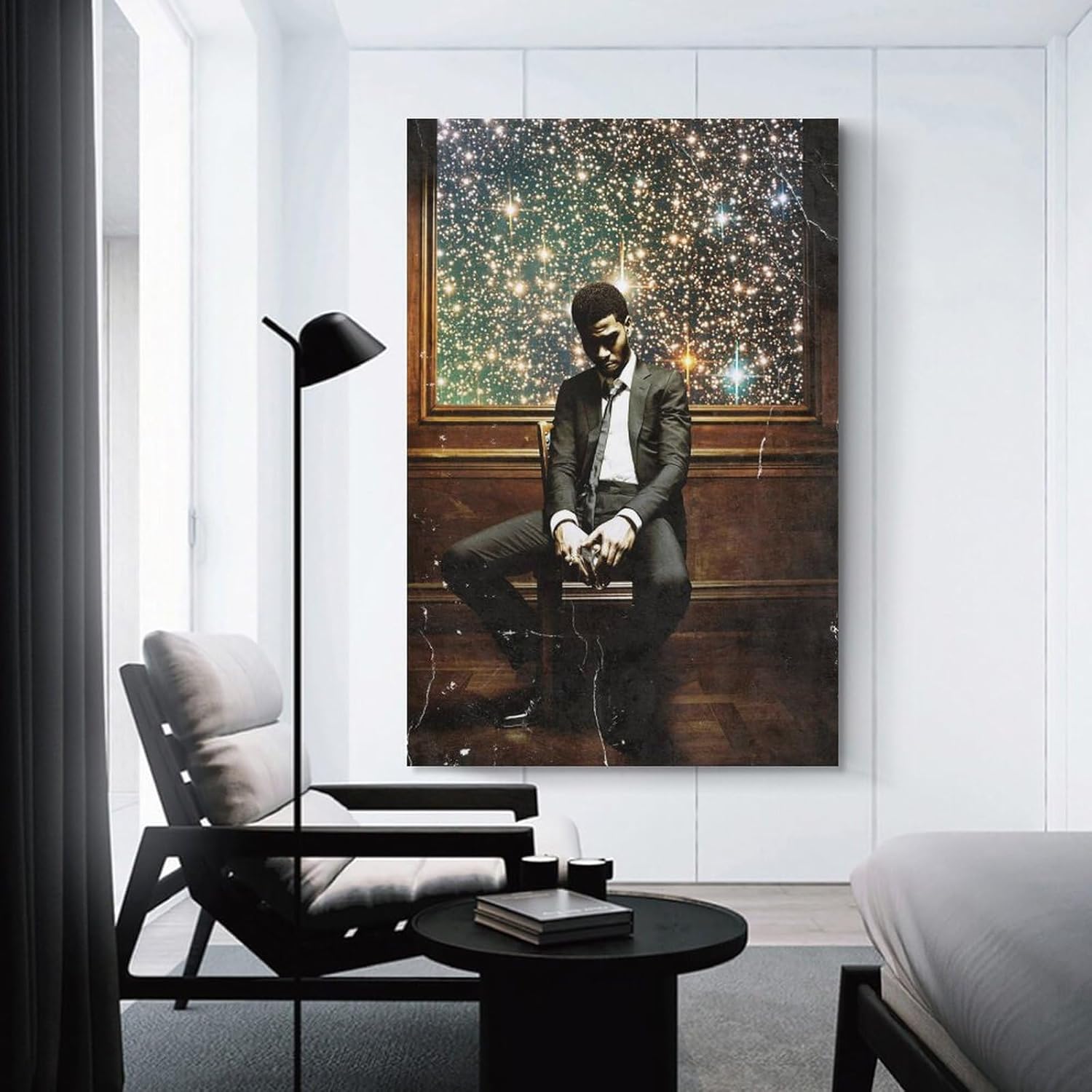 Pósters e impresiones de arte infantil Cudi Póster de hombre en la luna, 2 portada de álbum de música, pinturas artísticas, lienzo, decoración de