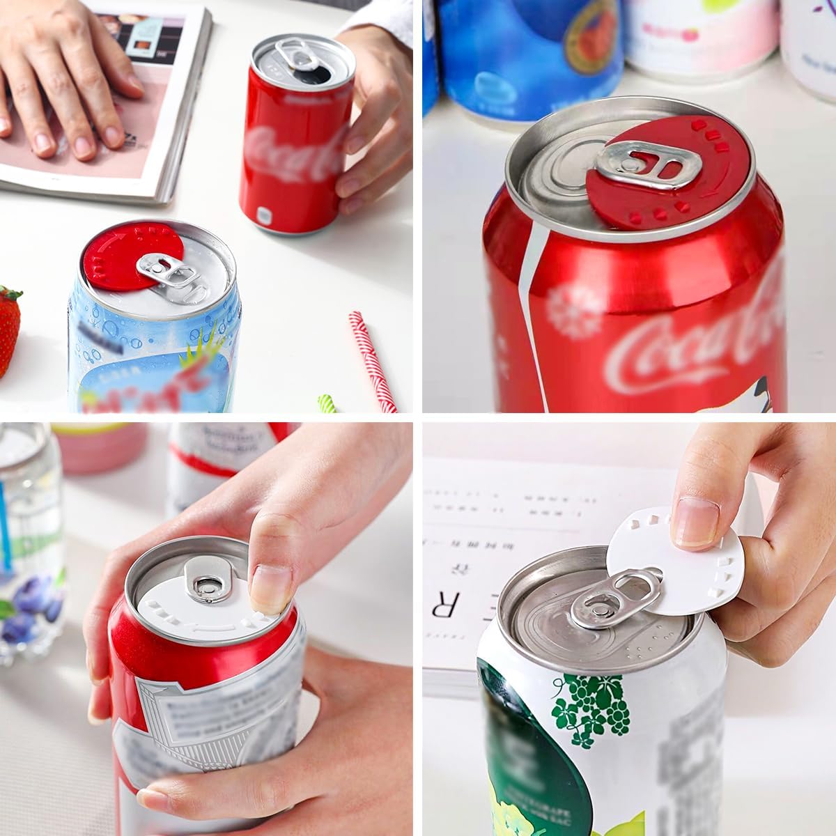 30 fundas para latas de refrescos, tapas reutilizables para latas de bebidas, tapa de refrescos, tapa de bebidas, tapas de botella, tapas de