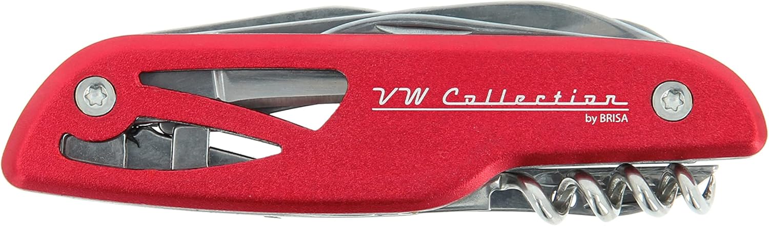 BRISA VW Collection – Cuchillo de bolsillo multifuncional 3D Volkswagen, archivo, tijeras, abrebotellas y latas