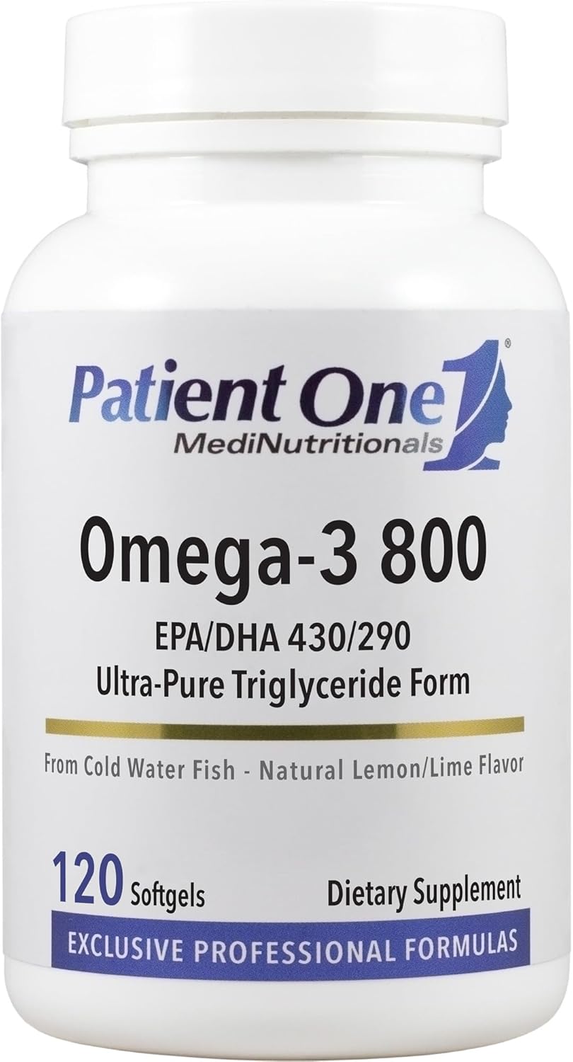 Omega 800  Ácidos grasos omega-3 ultrapuros  Suplemento para la salud cognitiva, articular y cardiovascular*  120 cápsulas blandas