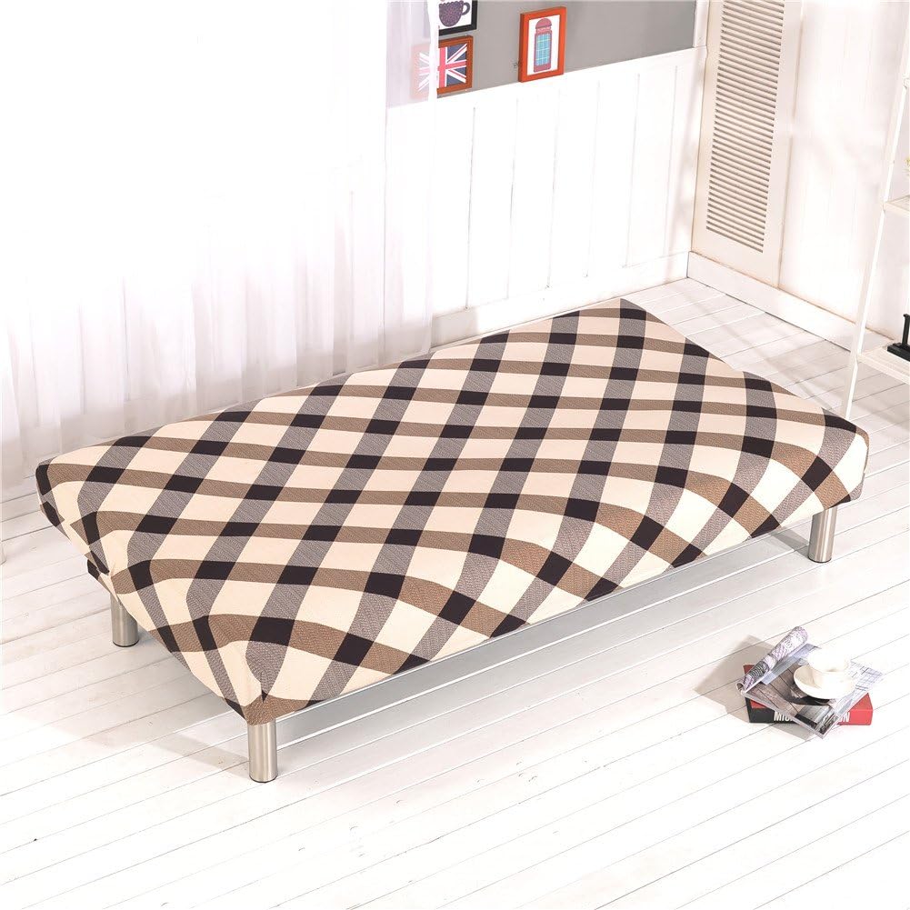 Funda elástica para sofá cama, futón, funda de sofá plegable sin brazos, protector de muebles, fácil de quitar y lavable a máquina (B)
