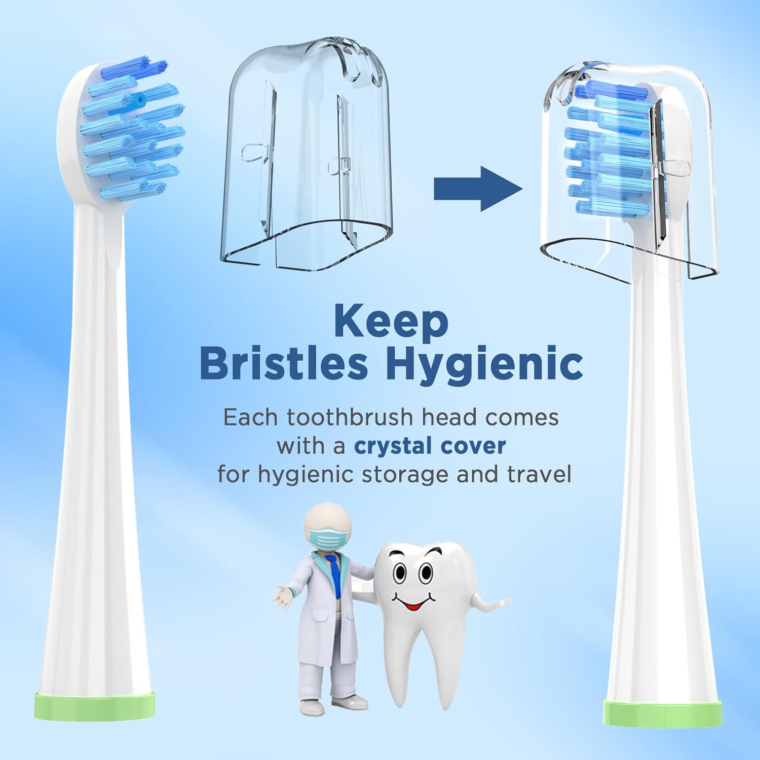 Cabezales de repuesto para cepillo de dientes con cubiertas para Water Pik Sonic Fusion SF01SF02 y Sonic Fusion 2.0 SF03SF04, 5 unidades, color