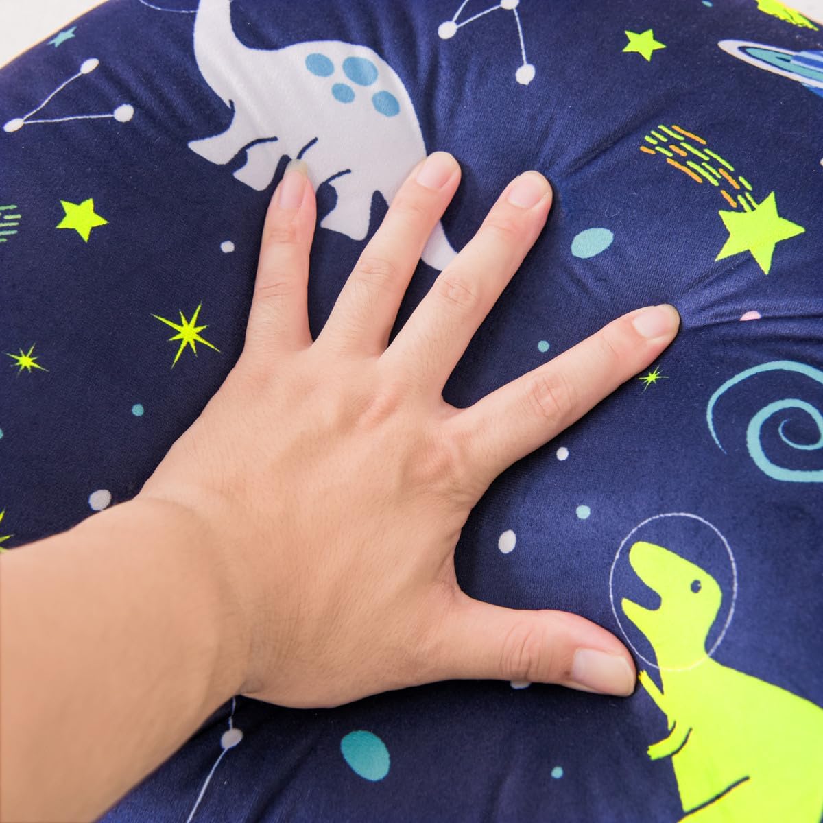 NTBED Almohada de lectura con estampado de dinosaurio, respaldo de cuña con brazos, sofá, TV, relajación, almohada de apoyo para la espalda, cojín
