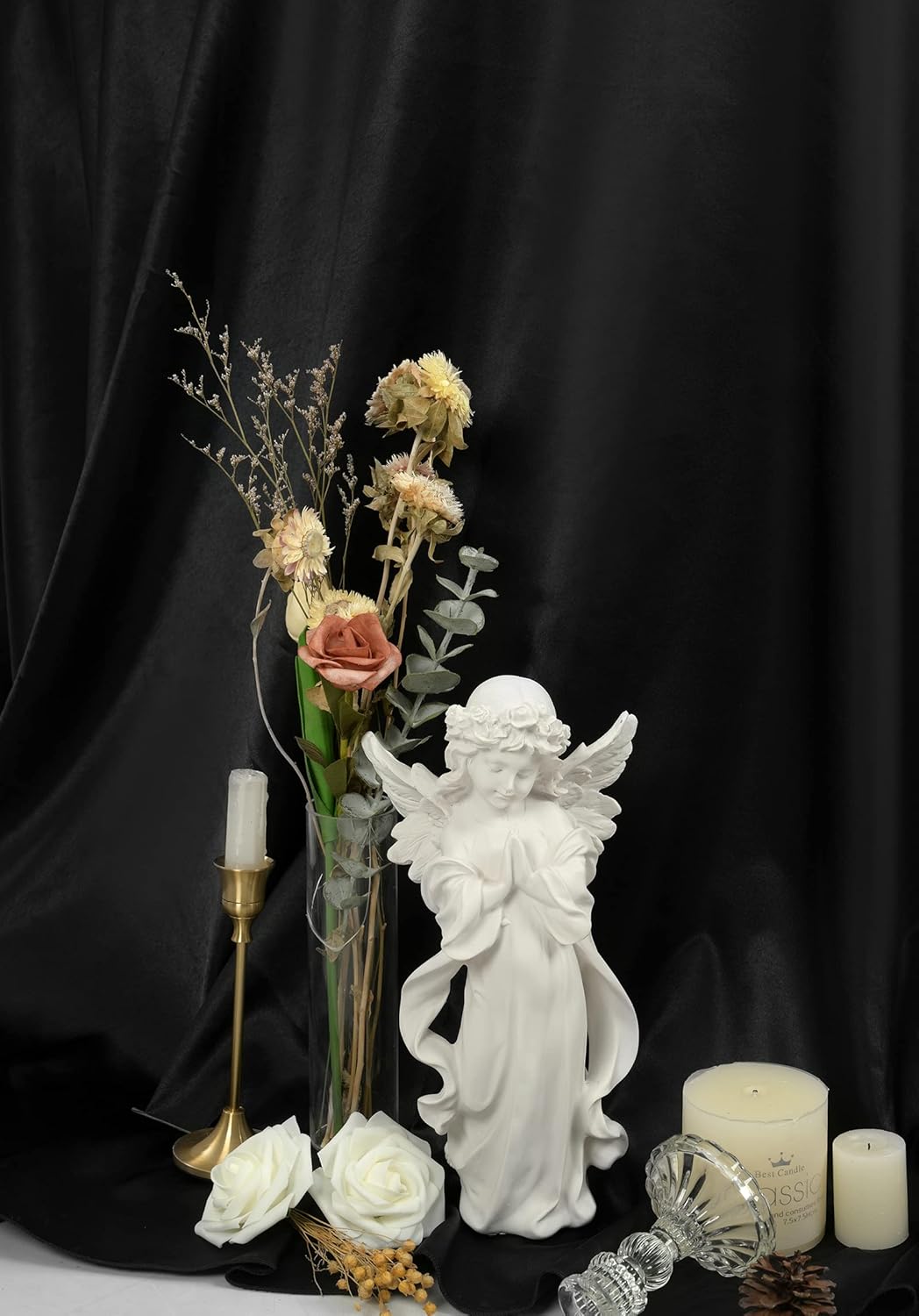 Paquete de 10 manteles de satén de 108 pulgadas, color negro, redondo, sedoso, de tela lavable, de seda brillante, para decoración de bodas,