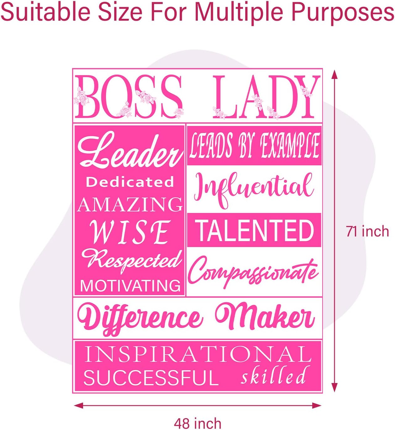 Blulu Manta de Navidad para jefa dama, manta de franela rosa, regalos de Navidad y cumpleaños para mujeres jefas, regalos de agradecimiento al jefe,
