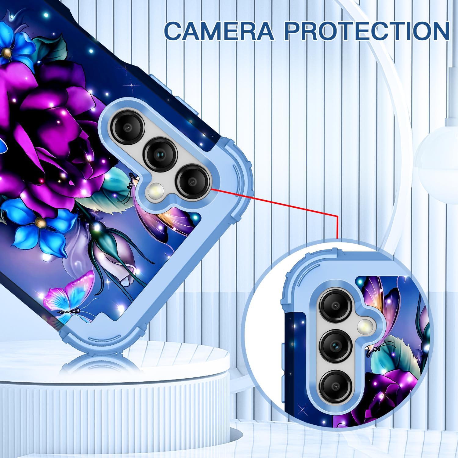 LONTECT Funda protectora para Galaxy A14 5G a prueba de golpes, 3 en 1, resistente, híbrida, resistente, de alto impacto, para Samsung Galaxy A14 5G