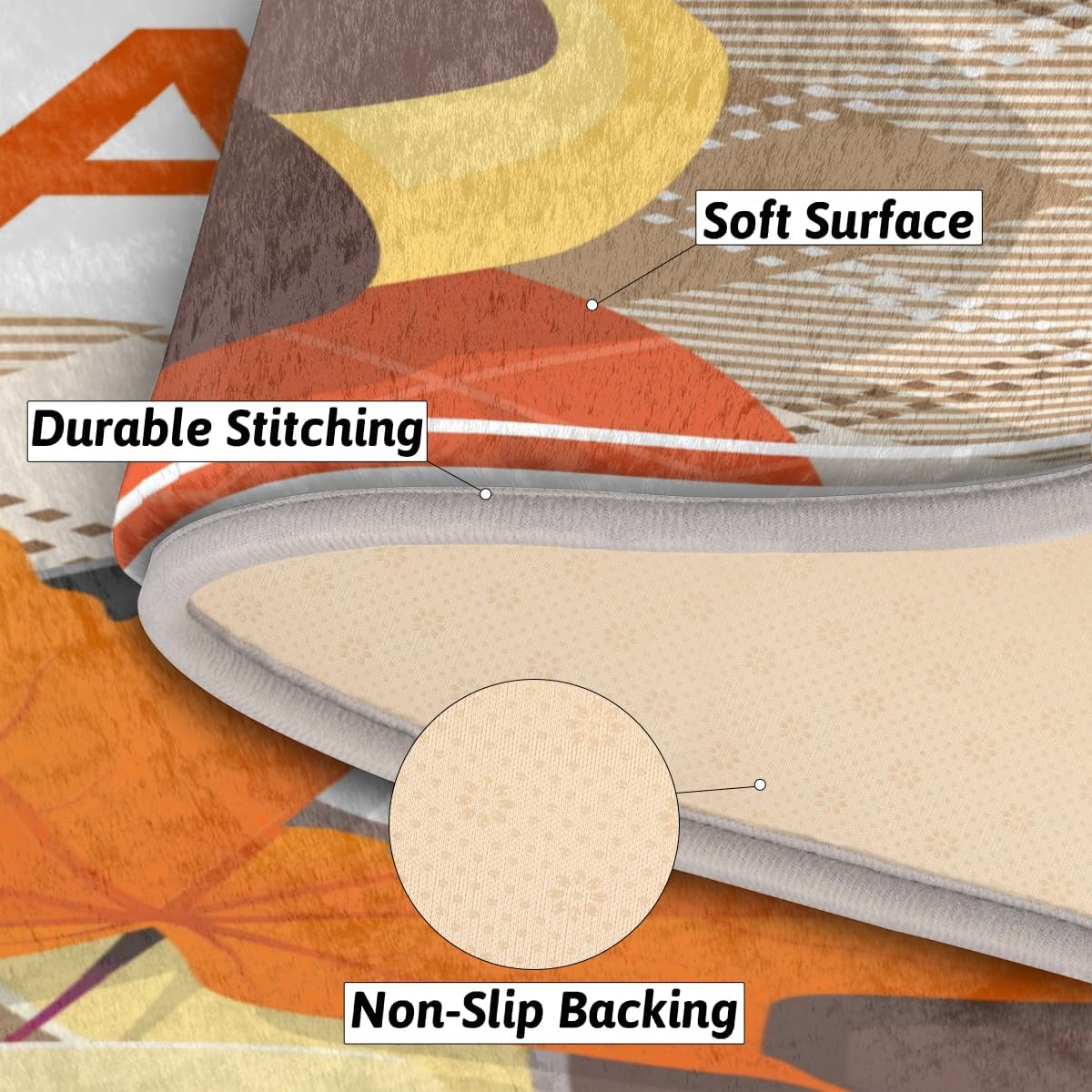 Maple Dog Memory Foam Bathroom Rug Runner Soft Cozy Bath Rug Water Absorbent Non-Slip Bathroom Mat Thick Velvet Shower Mat Bath Mat for Bathroom