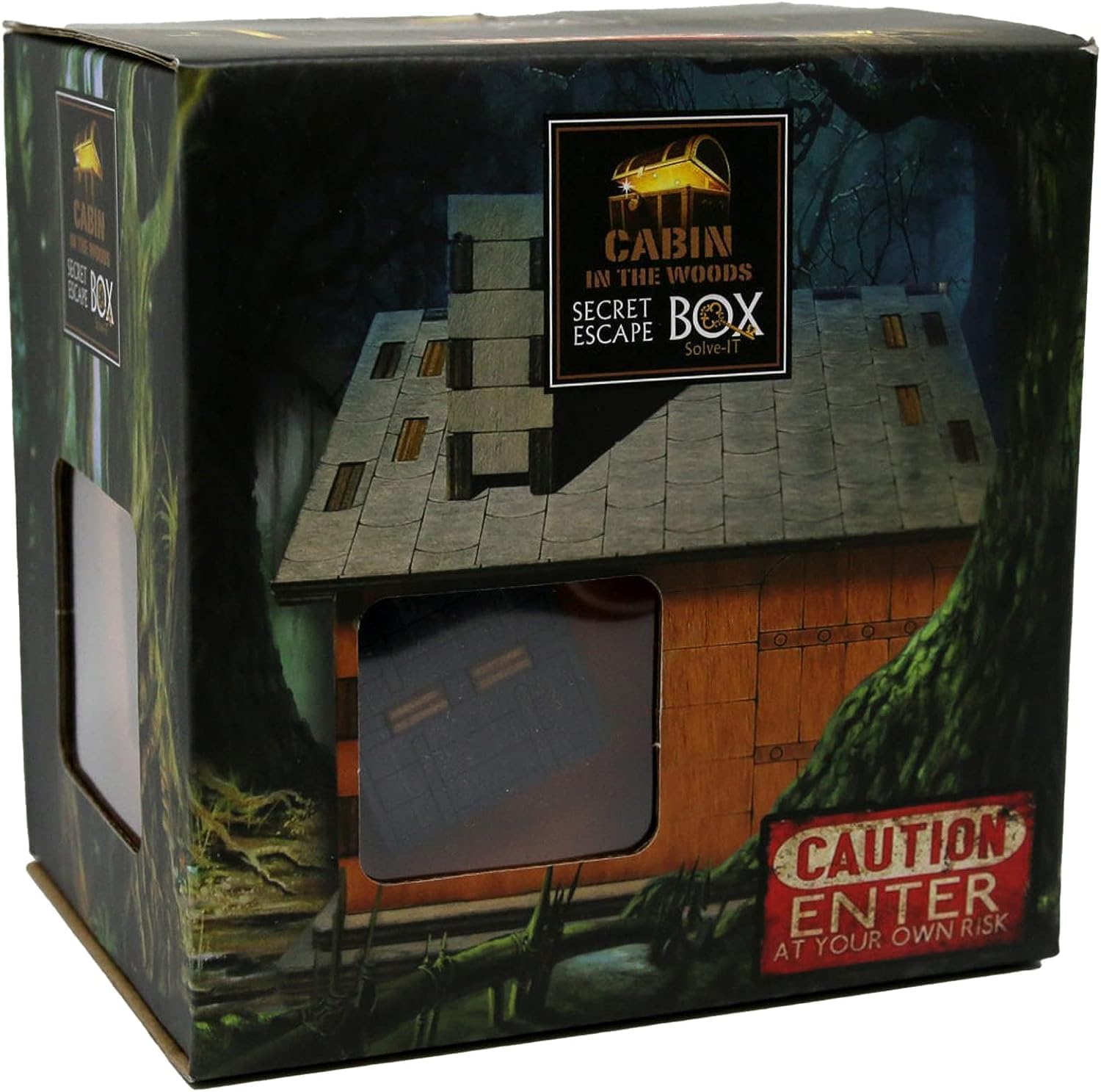 Eureka Cabin in the Woods – Edificio de juguete en miniatura – Caja de escape secreta – Rompecabezas de dificultad media para adultos