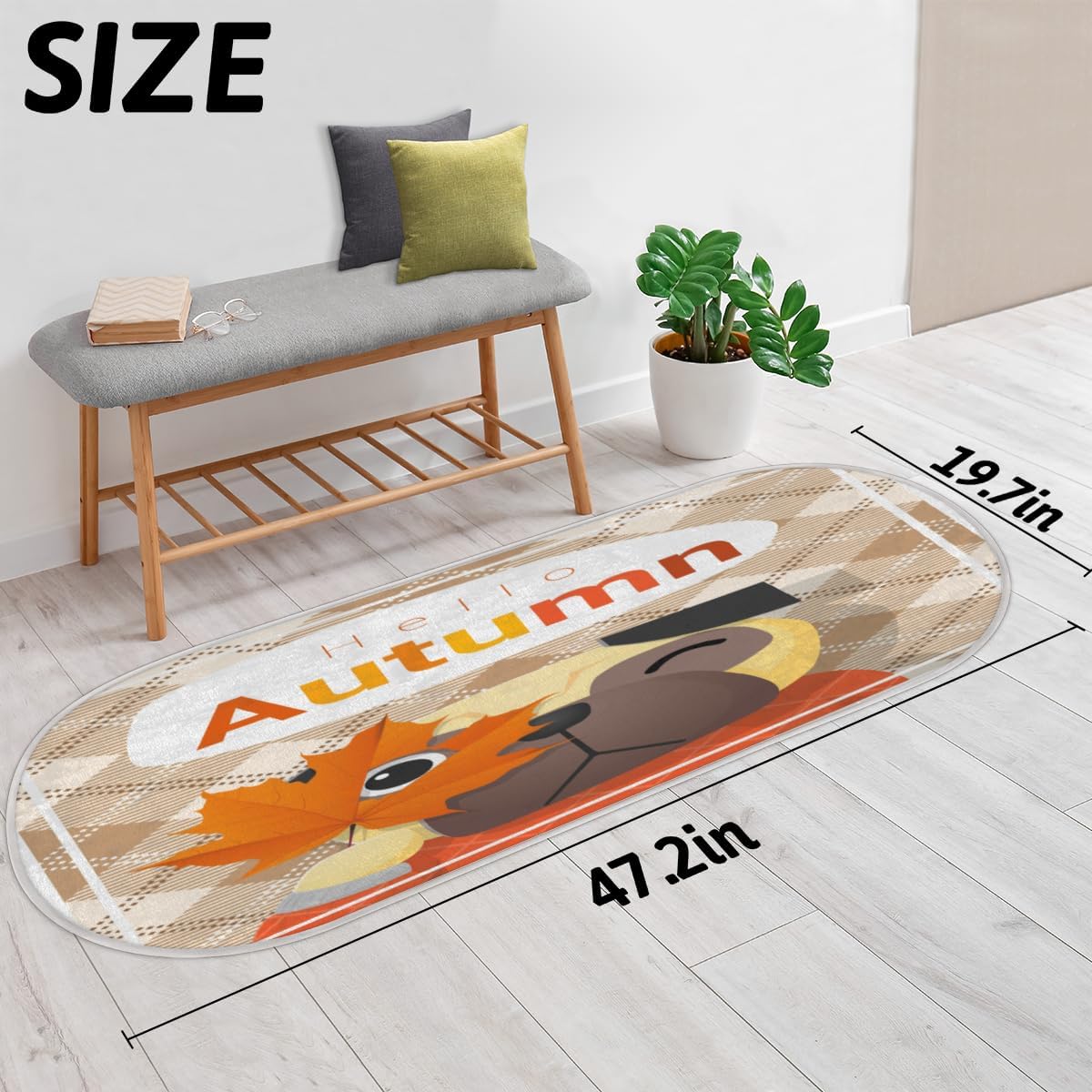 Maple Dog Memory Foam Bathroom Rug Runner Soft Cozy Bath Rug Water Absorbent Non-Slip Bathroom Mat Thick Velvet Shower Mat Bath Mat for Bathroom