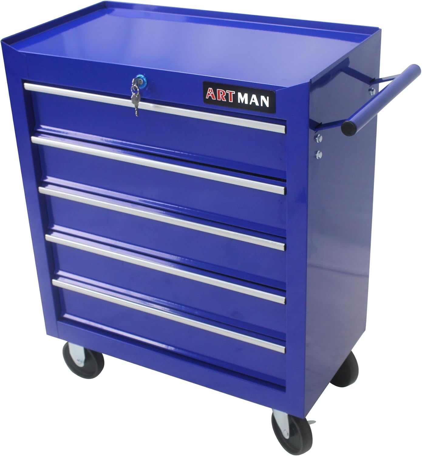 Caja de herramientas con ruedas de 5 cajones con ruedas, carrito de herramientas multifuncional, gabinete de almacenamiento de herramientas