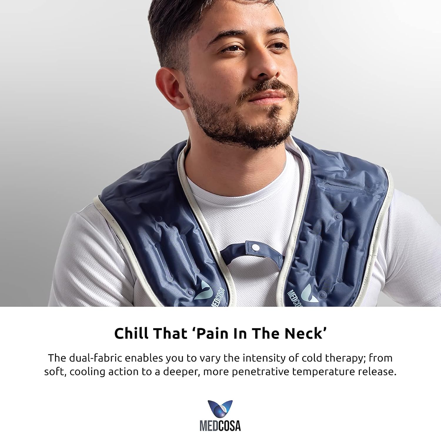 Medcosa Bolsa de hielo de gel grande para cuello y hombros  Enfría ese “dolor en el cuello”  Envoltura de cuello y hombros ideal para poscirugía,