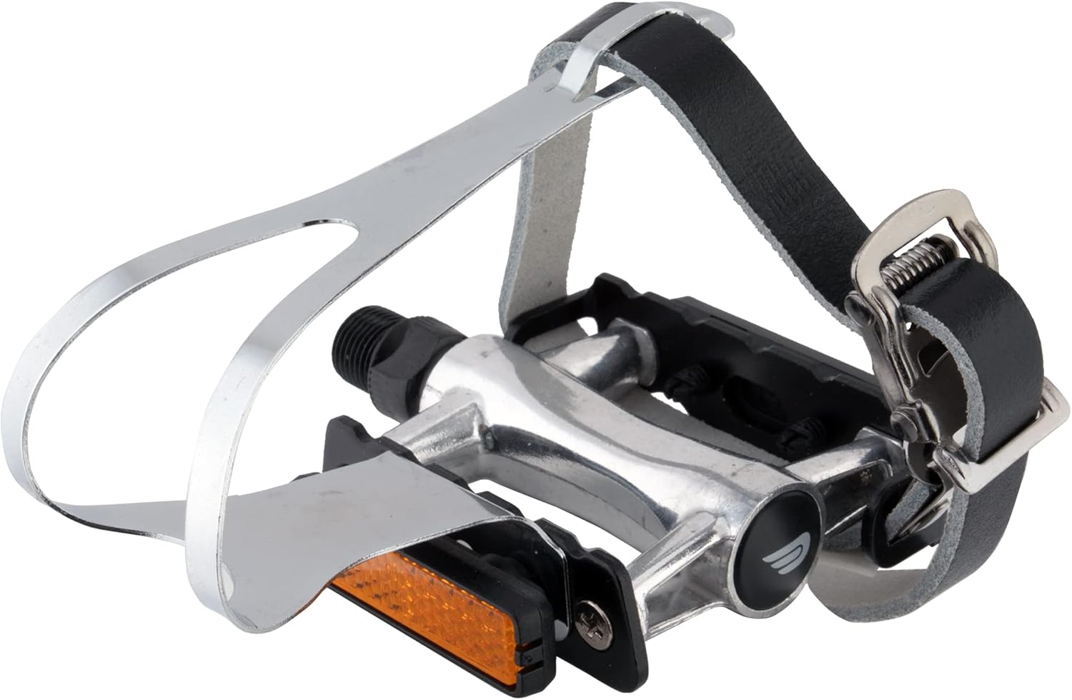 Pedales de bicicleta premium con clip para los dedos y correas de cuero, para bicicleta estática, bicicleta de spinning y bicicletas al aire libre,