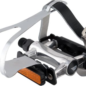 Pedales de bicicleta premium con clip para los dedos y correas de cuero, para bicicleta estática, bicicleta de spinning y bicicletas al aire libre, Pedales de bicicleta premium con clip para los dedos y correas de cuero, para bicicleta estática, bicicleta de spinning y bicicletas al aire libre,