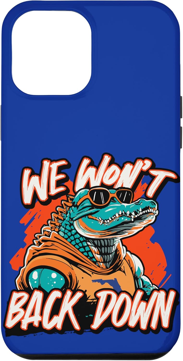 Funda para iPhone 13 Pro Max Retro We Won’t Back Down Azul y Naranja Gator