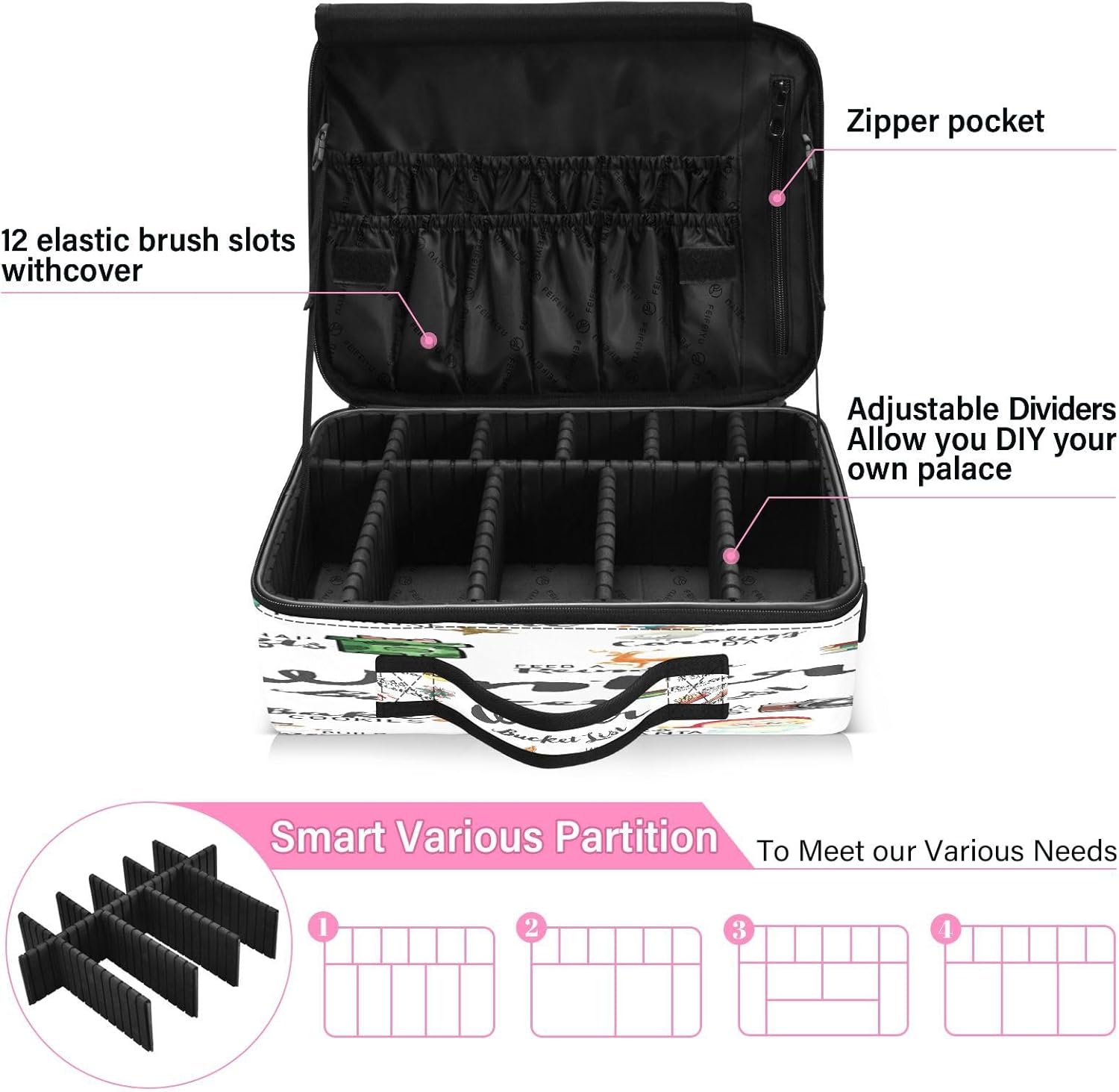 Bolsa de maquillaje de invierno, bolsa de maquillaje grande para cosméticos, tamaño de viaje, bolsa de maquillaje, bolsa de maquillaje de viaje,