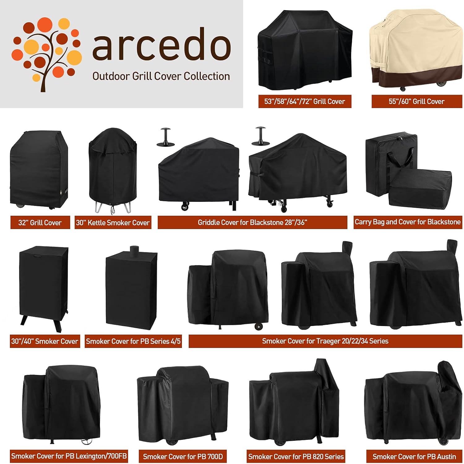 Liquidación Arcedo – Funda de parrilla de 17 pulgadas y bolsa de transporte compatible con parrilla de mesa Blackstone sin capucha, resistente al