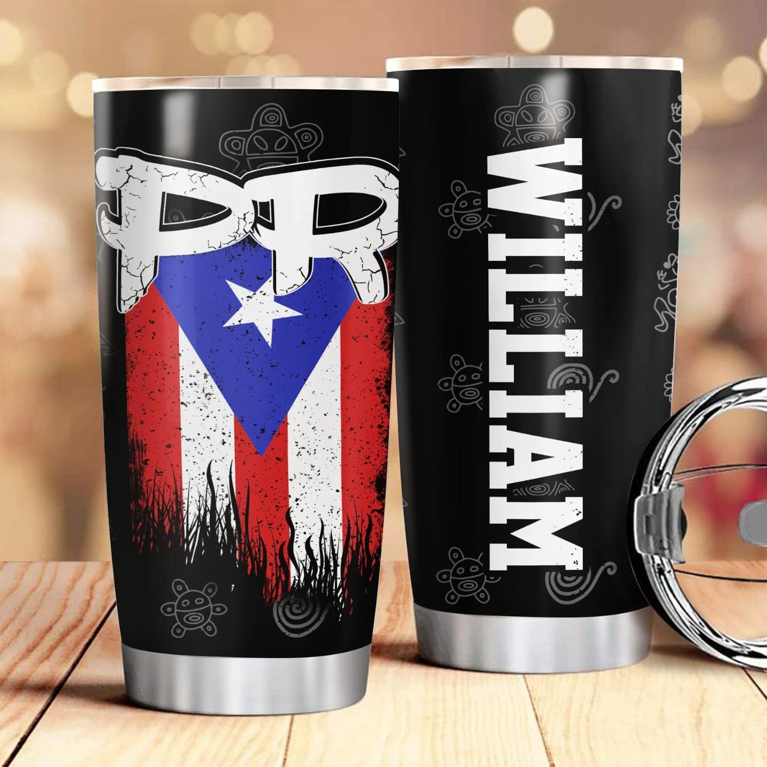 Vaso aislado de acero inoxidable de Puerto Rico, taza de viaje de café de 20 onzas, regalos para hombres puertorriqueños, mujeres, regalo de