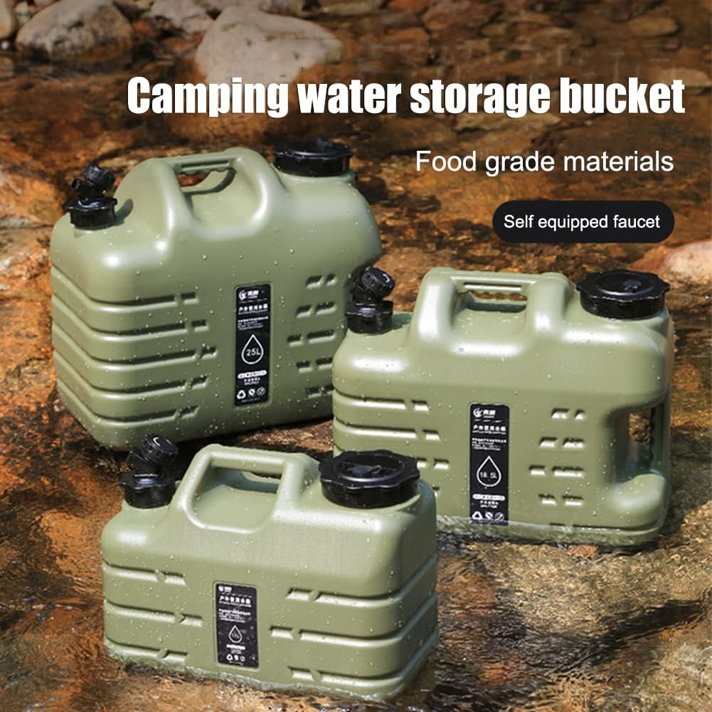 Contenedores de almacenamiento de agua, contenedor de agua para camping, tanque de agua portátil con grifo, cubo de campamento con jarra de agua de