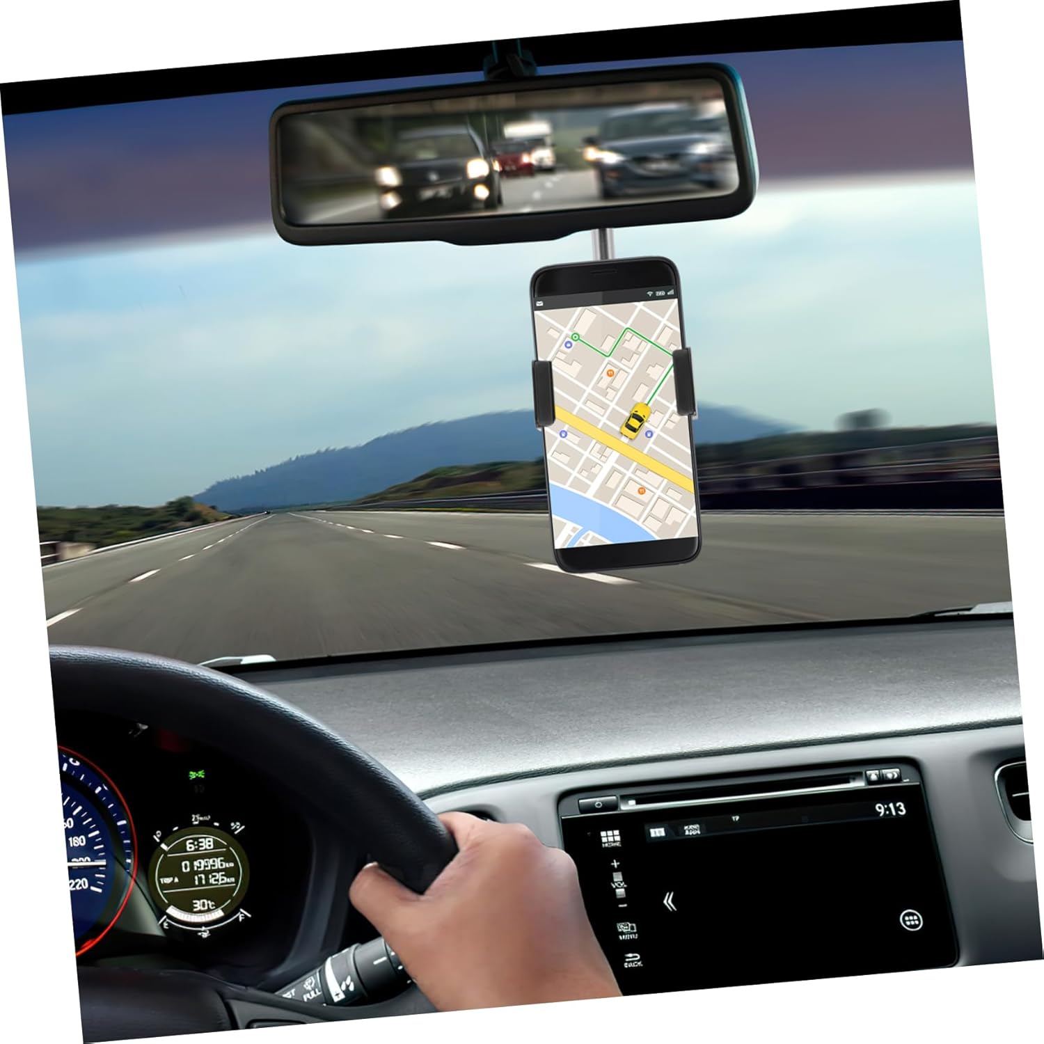 IMIKEYA 4 Pcs Car Phone Holder Rear View Mirror Cell Phone Holder Rearview Mirror Phone Holder Adjustable Phone Holder Navigation Holder Phone Mount