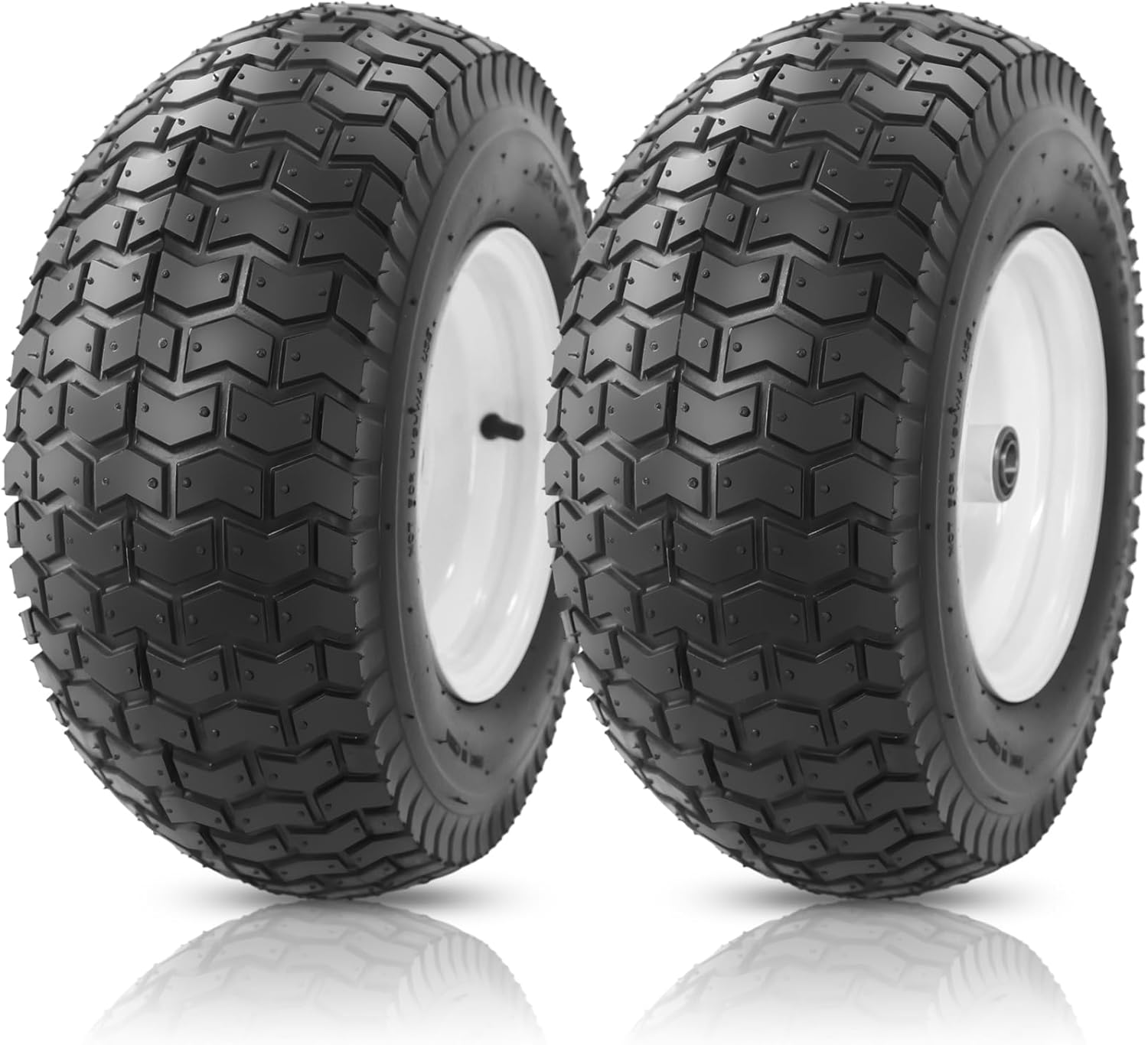 Neumáticos para cortacésped de 16 x 6.50-8 pulgadas con llanta, 4 capas sin cámara con rodamiento de 34 pulgadas, cubo de desplazamiento de 3