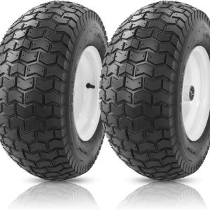 Neumáticos para cortacésped de 16 x 6.50-8 pulgadas con llanta, 4 capas sin cámara con rodamiento de 34 pulgadas, cubo de desplazamiento de 3 Neumáticos para cortacésped de 16 x 6.50-8 pulgadas con llanta, 4 capas sin cámara con rodamiento de 34 pulgadas, cubo de desplazamiento de 3