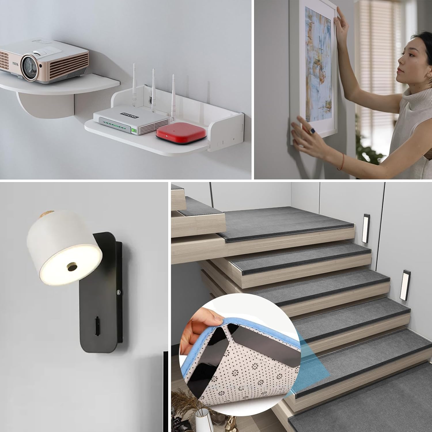 Art3d 20 juegos de cinta adhesiva de gancho y bucle, tira adhesiva de doble cara de 4 x 6 pulgadas, resistente