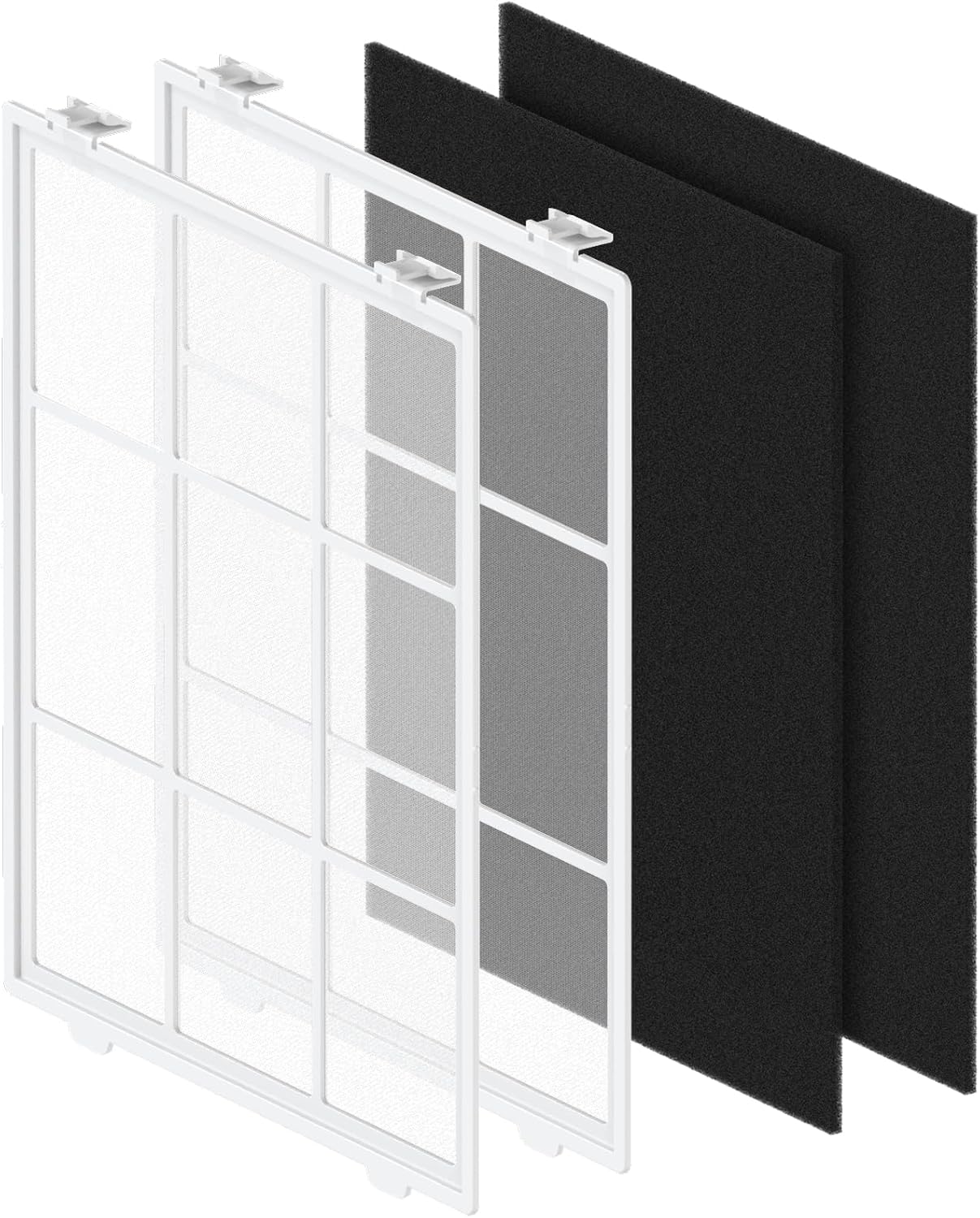 Paquete de 2 prefiltros de malla fina lavables C545 compatibles con purificador de aire Winix C545 con 2 prefiltros de carbón activado