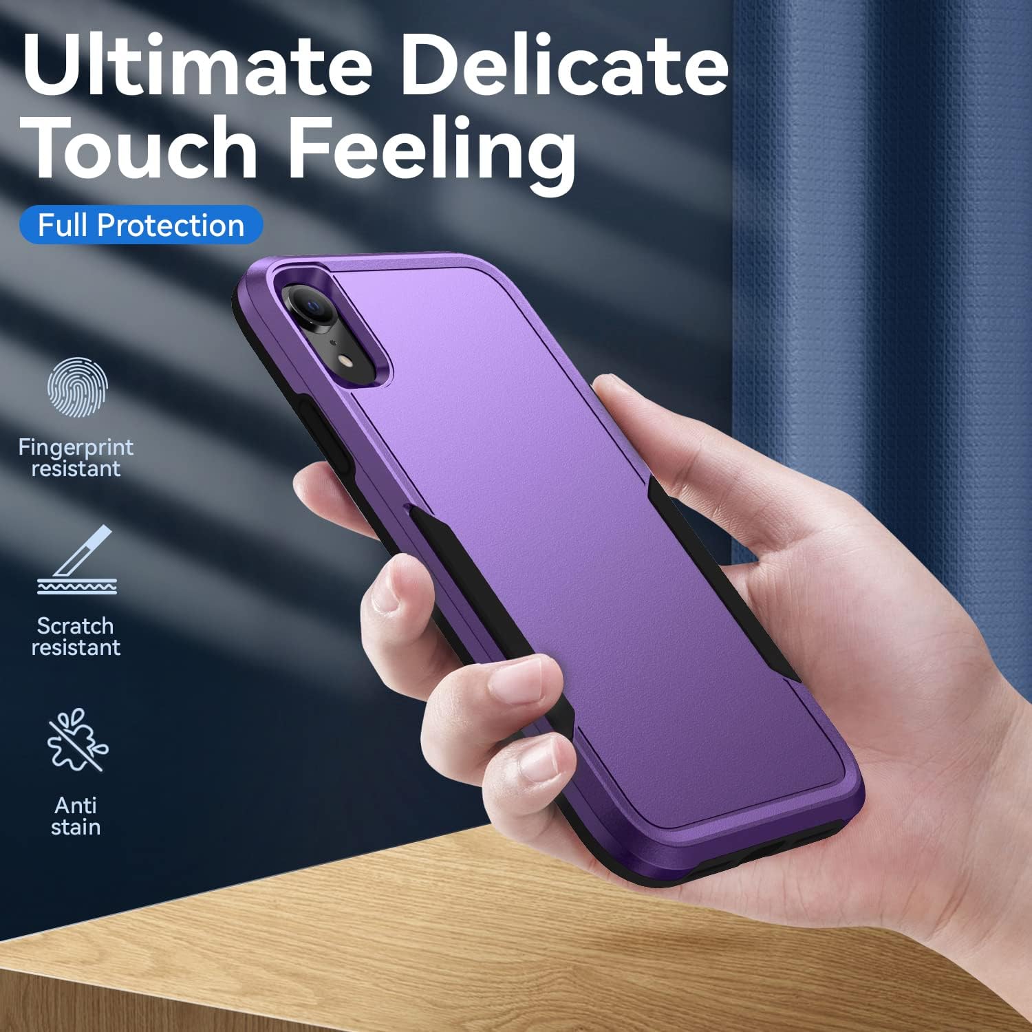 Asuwish Funda para iPhone XR 6.1 con protector de pantalla de vidrio templado y delgada híbrida de cuerpo completo para iPhone XR iPhone10R i Phonex