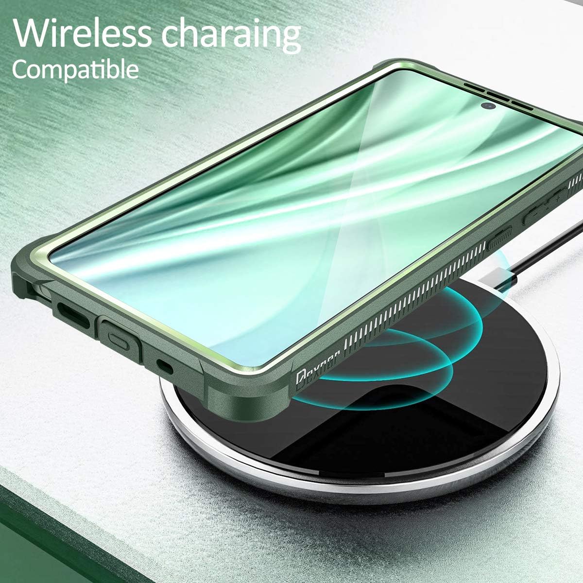 Dexnor Para Galaxy Note 20 Funda Con Protector De Pantalla Transparente Metal Electrochapado 360 Cuerpo Completo Resistente A Prueba De Golpes
