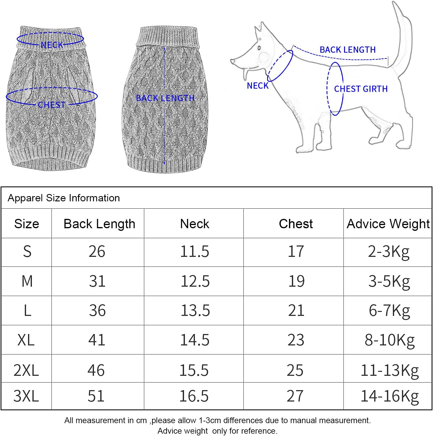 Lawkul Suéteres de punto para perros pequeños, suéter de punto para mascotas, gatos, suéter cálido para perro, ropa de invierno para perro, ropa de