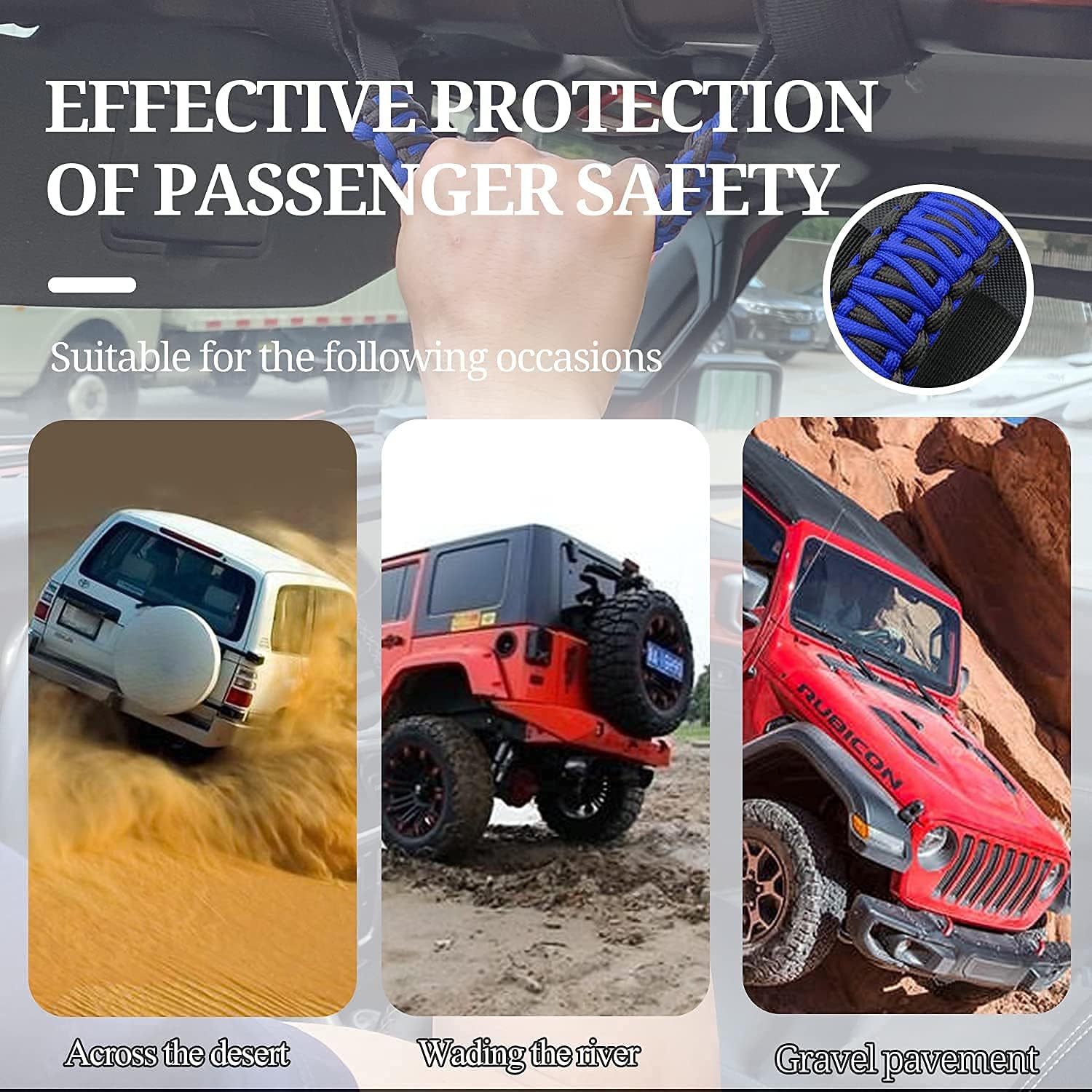 Kujunpao 4 asas de agarre de barra antivuelco compatibles con Jeep Wrangler JLU JK JKU TJ YJ LJ JT JL y Gladiator JT 1987-2021 UTV y ATV, se adapta