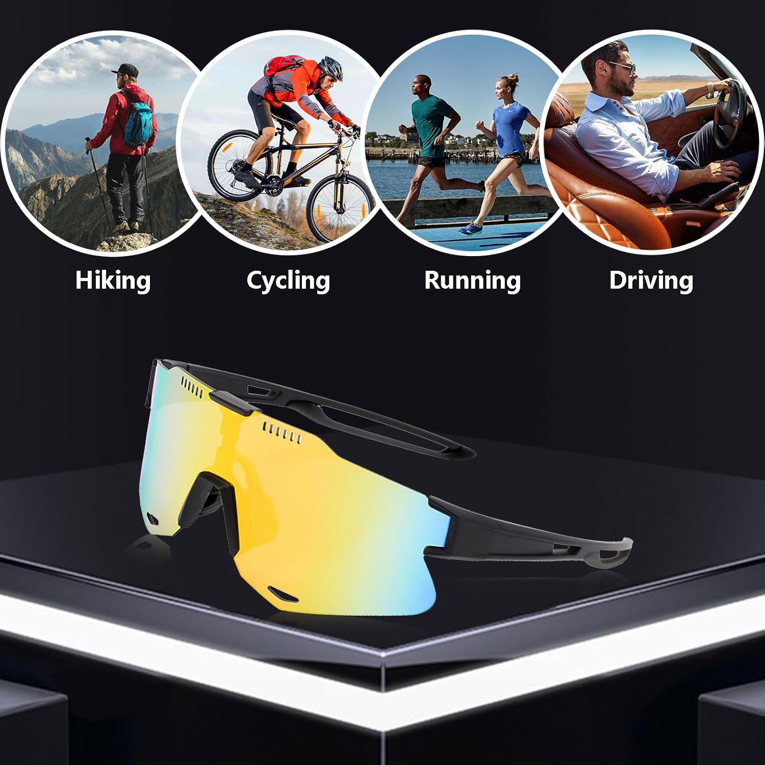 MICOTA Lentes de sol polarizados deportivos para hombres y mujeres, lentes de sol UV400 para deportes al aire libre, ciclismo, conducción, pesca,