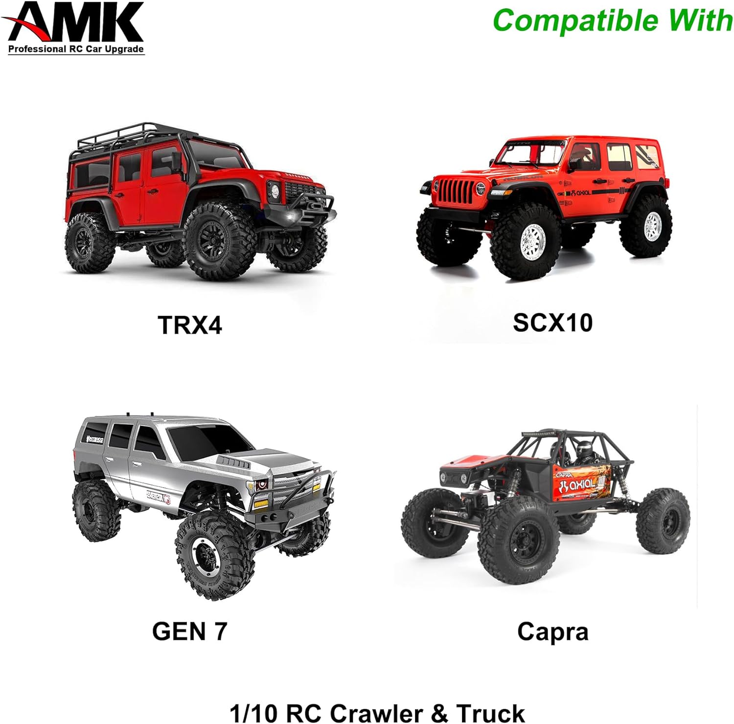 AMK Eje de transmisión SCX10 con rayas separables de 2.677-9.016 in de acero inoxidable TRX4 para 110 RC Crawler Sportys Scalers GSPEED Axial Capra