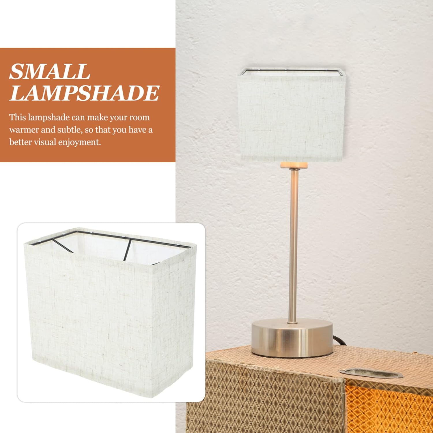 DOITOOL Pantallas cuadradas de lino para lámpara colgante de mesa, lámparas de mesa y de pie, cubierta de pantalla vintage para lámpara de