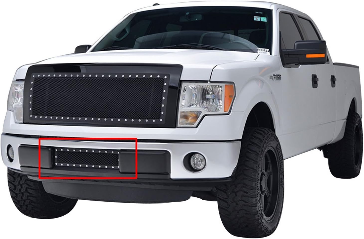 Automotive 46-0744 Rejilla de parachoques de malla de alambre de acero inoxidable negro (Ford F-150 Evolution)