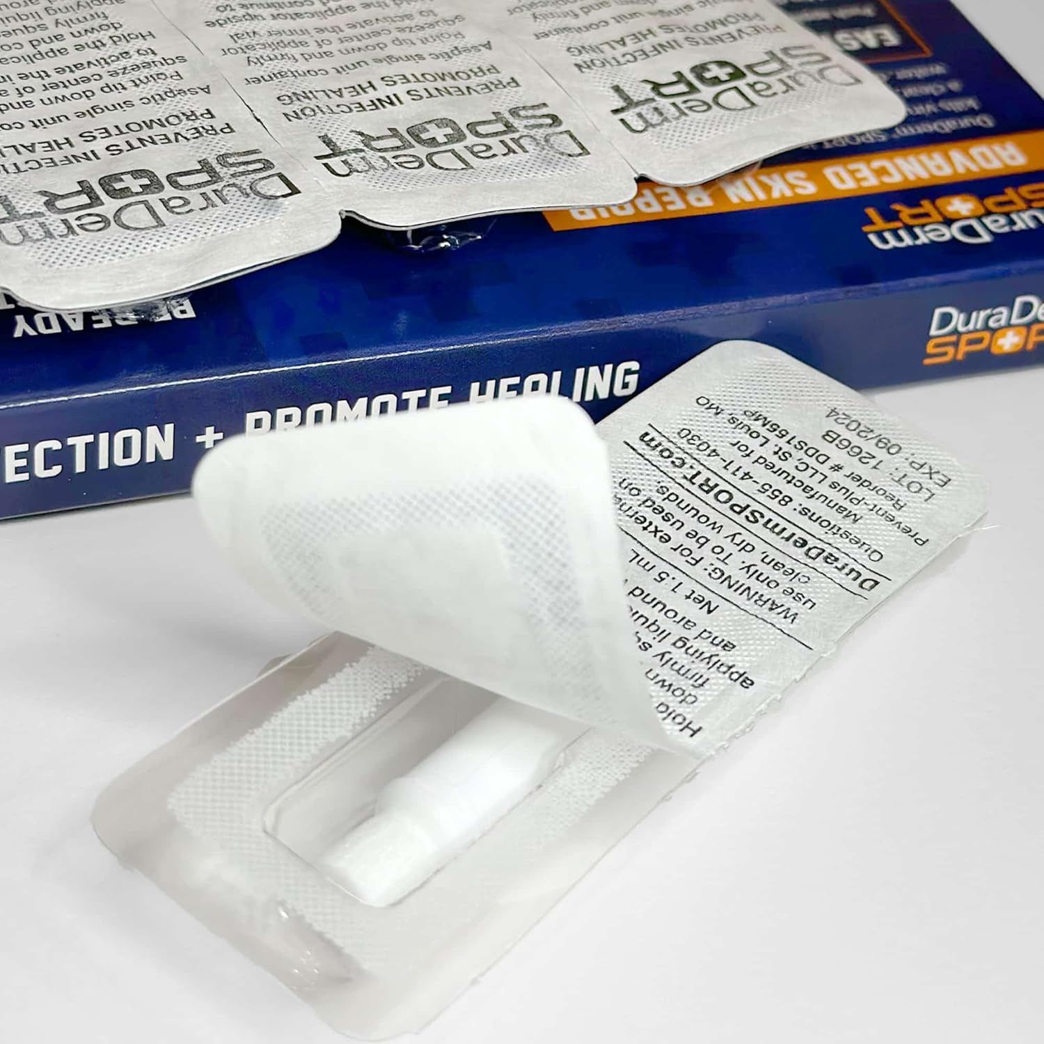 DuraDerm SPORT Vendaje líquido aprobado por la FDA, caja de 5 palitos envueltos individualmente