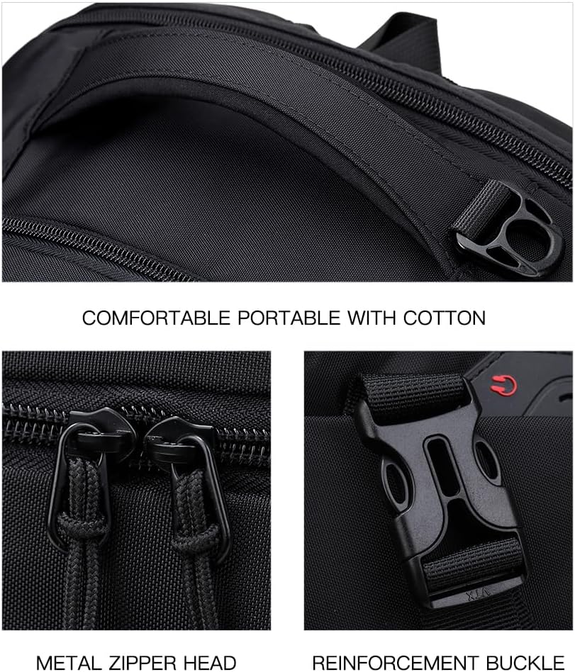 FILLOVE Mochila para computadora de 15,6 pulgadas, Negro -, Mochilas de lona