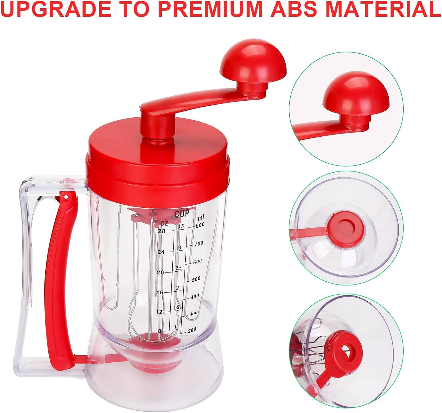 Dispensador de masa 3 en 1, dispensador automático de masa para panqueques y cupcakes con molde para pastel, dispensador de grado alimenticio sin